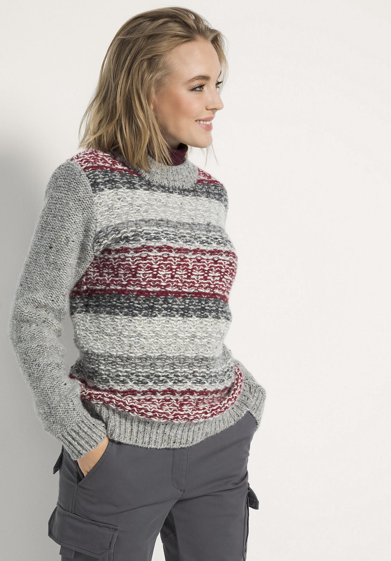 hessnatur Outdoor Pullover aus Schurwolle mit Alpaka - bordeaux - Größe 46 hessnatur Outdoor Pullover aus Schurwolle mit Alpaka - bordeaux - Größe 46