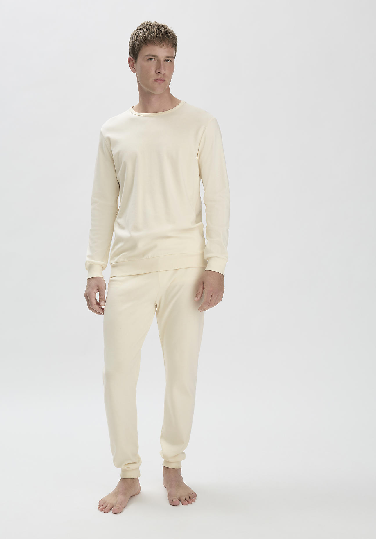 hessnatur Herren Pyjama Regular PURE NATURE aus Bio-Baumwolle - natur Größe 50