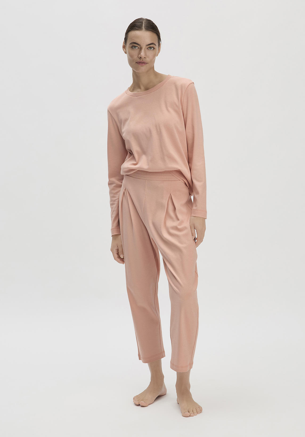 hessnatur Damen Pyjama Regular PURE NATURE aus Bio-Baumwolle - rosa Größe 36