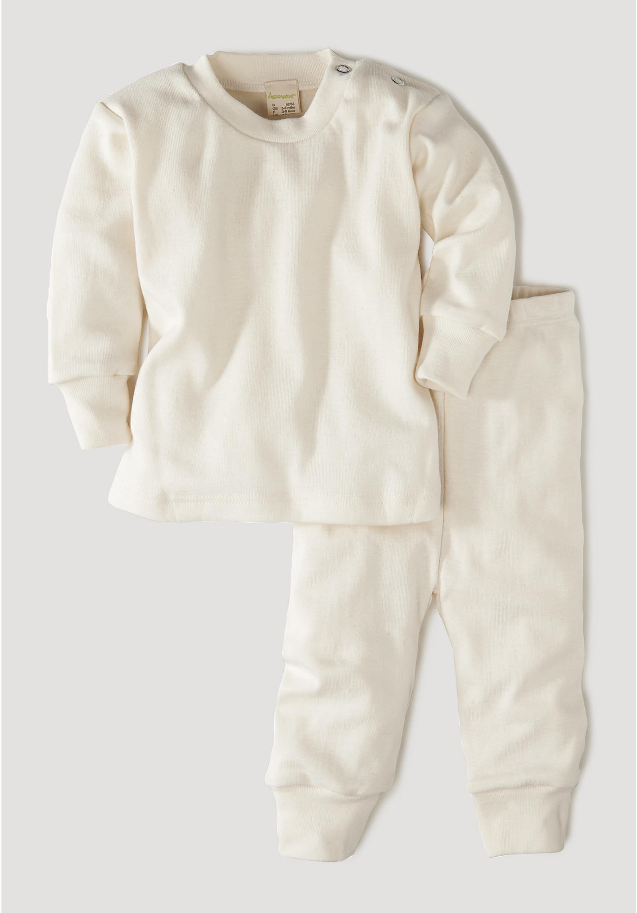 hessnatur Baby Pyjama Regular aus Bio-Baumwolle - natur Größe 98/104