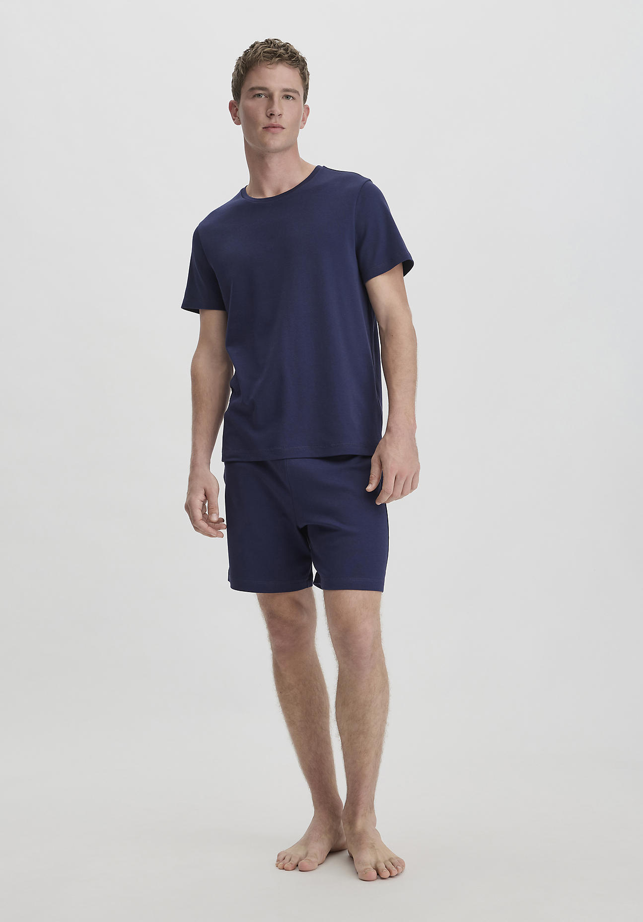 hessnatur Herren Pyjama Relaxed PURE NATURE aus Bio-Baumwolle - dunkelblau Größe 48
