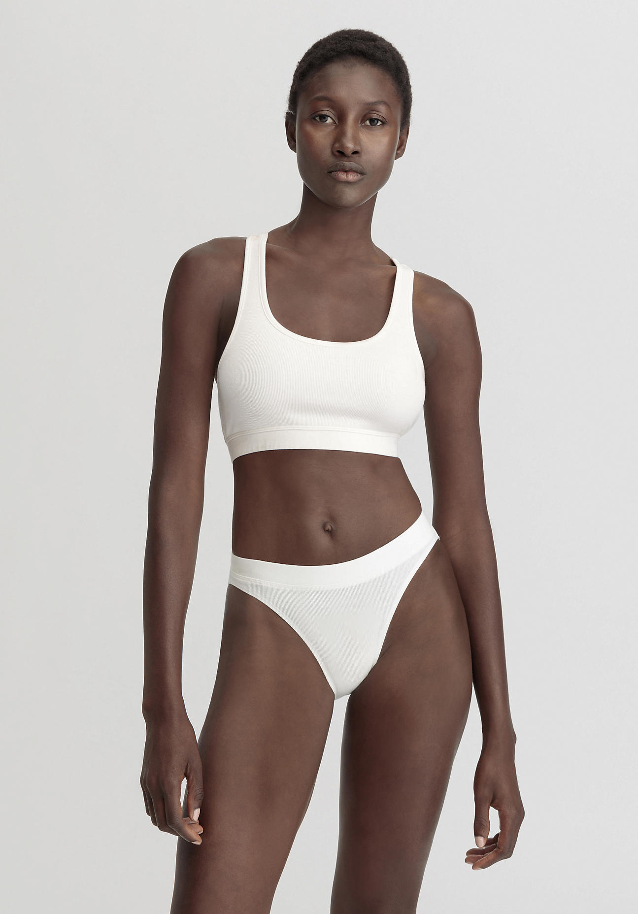 hessnatur Damen Ripp-Slip Regular Cut SOFT RIB aus Bio-Baumwolle - weiß Größe 42
