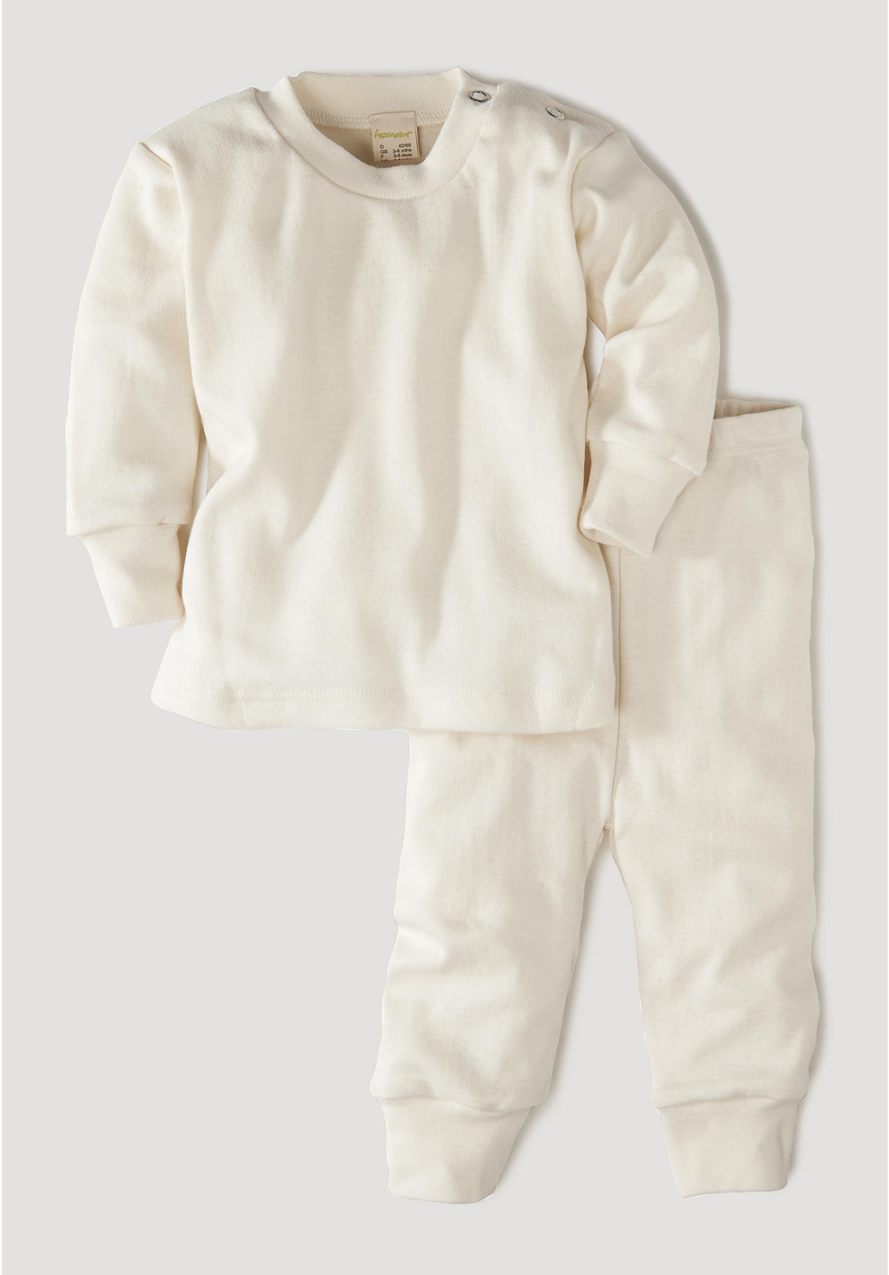 hessnatur Baby Schlafanzug aus Bio-Baumwolle - natur Größe 86/92