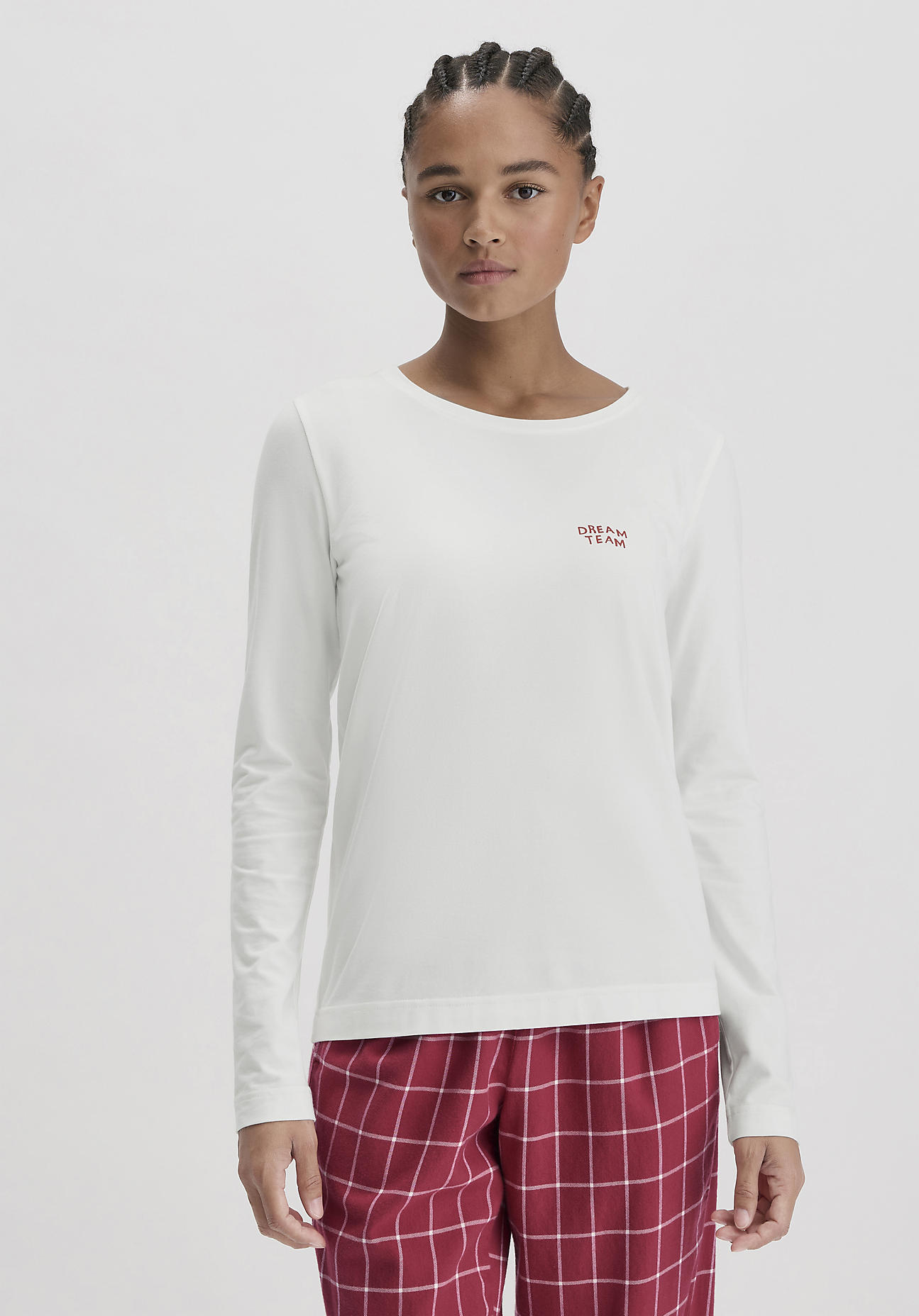 hessnatur Damen Schlafshirt Slim MINI ME aus Bio-Baumwolle - weiß - Größe 38