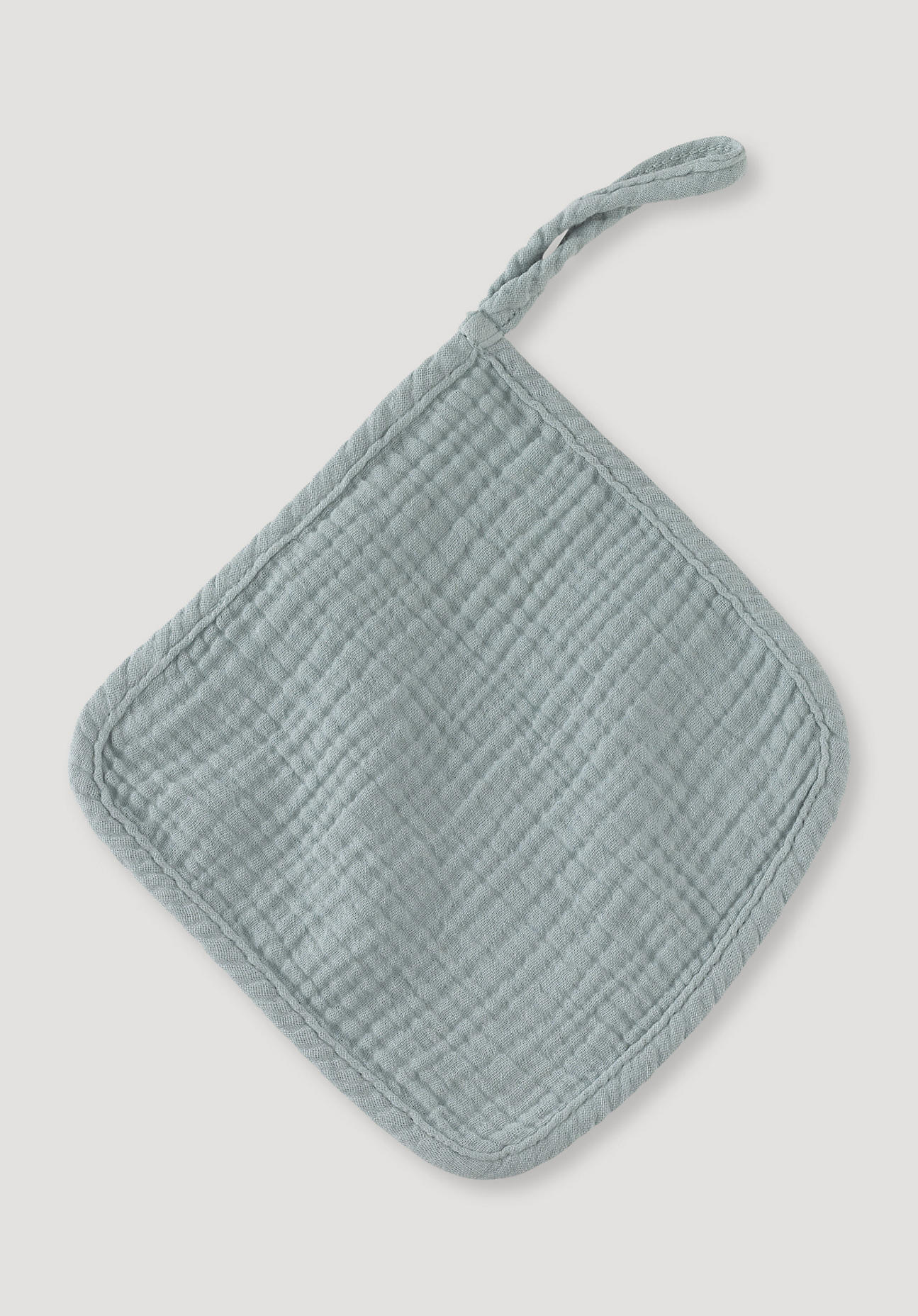 hessnatur Baby Schnullertuch aus Bio-Baumwolle - grün Größe 15x15 cm