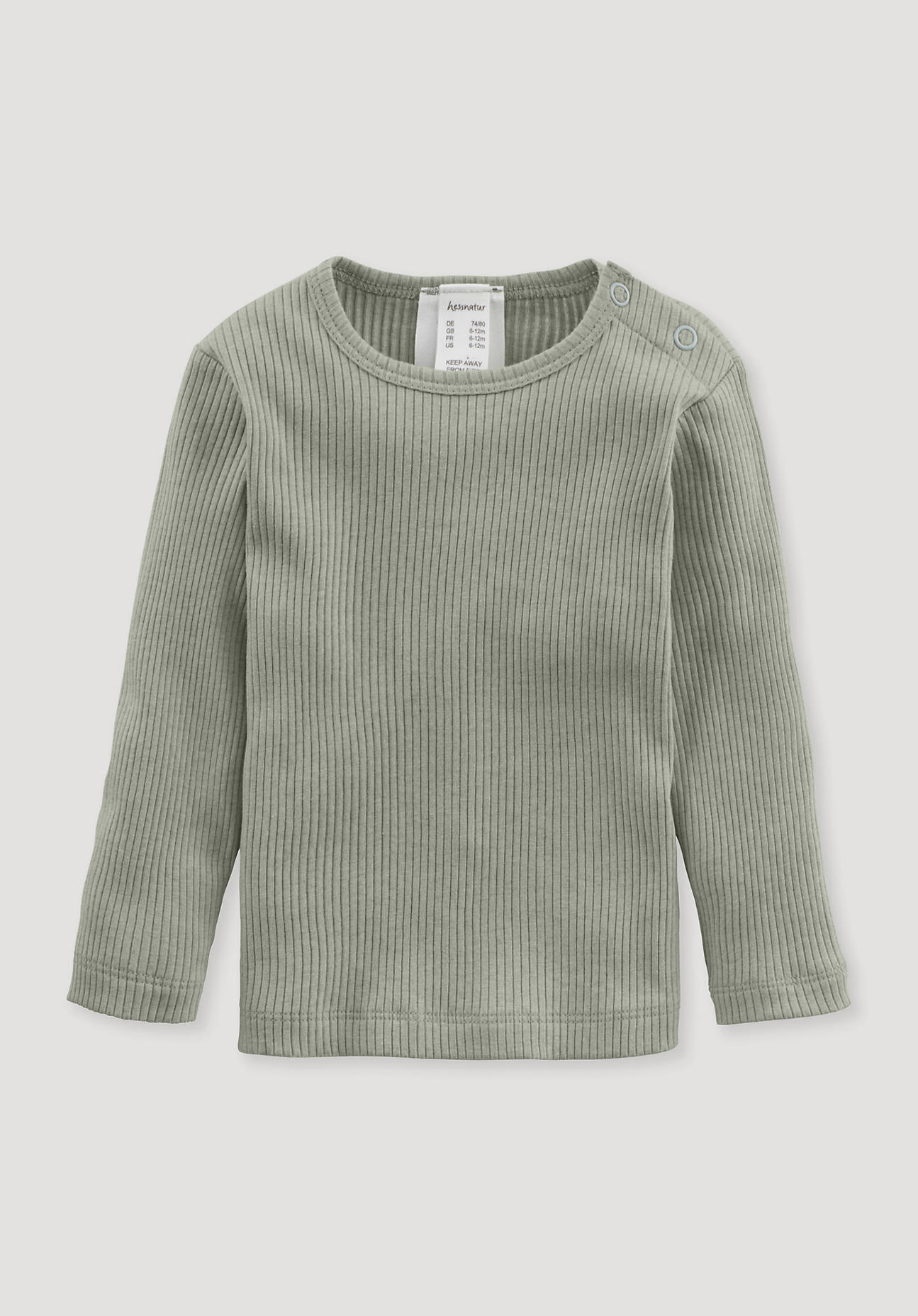 hessnatur Baby Shirt Regular aus Bio-Baumwolle mit Schurwolle - grün - Größe 86/92
