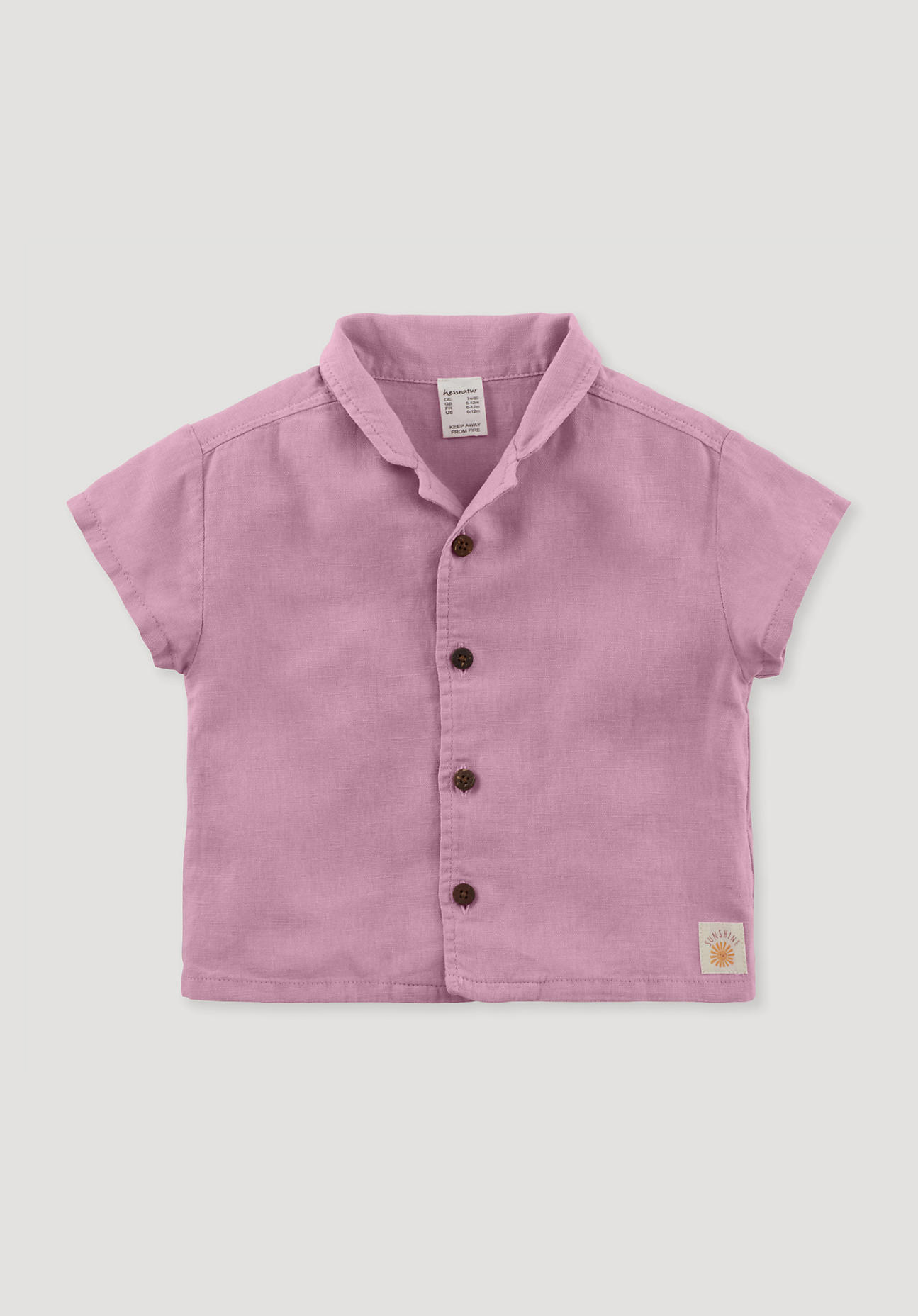 hessnatur Baby Shirt Regular aus Leinen mit Bio-Baumwolle - lila - Größe 74/80