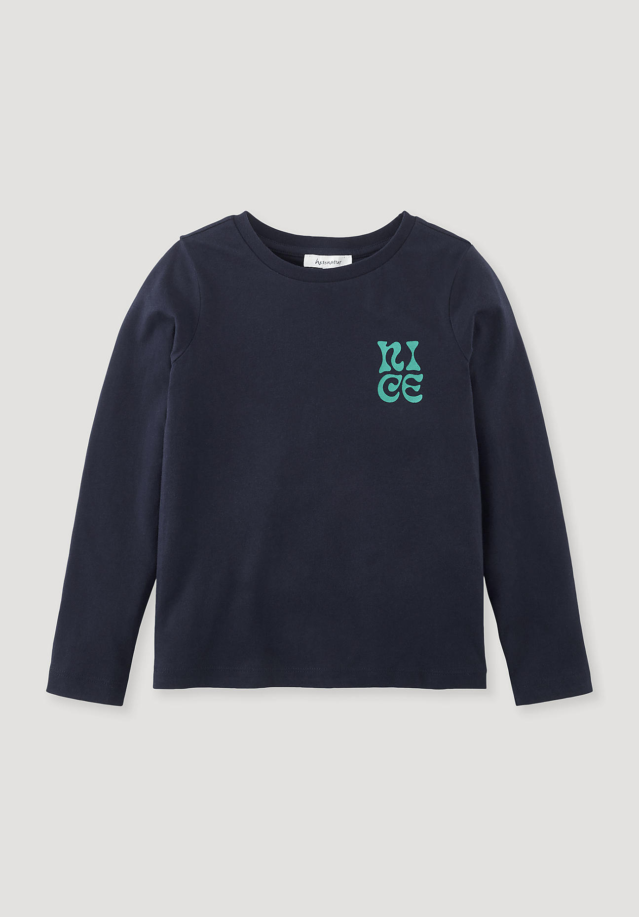 hessnatur Kinder Shirt Regular aus Bio-Baumwolle - blau - Größe 110/116