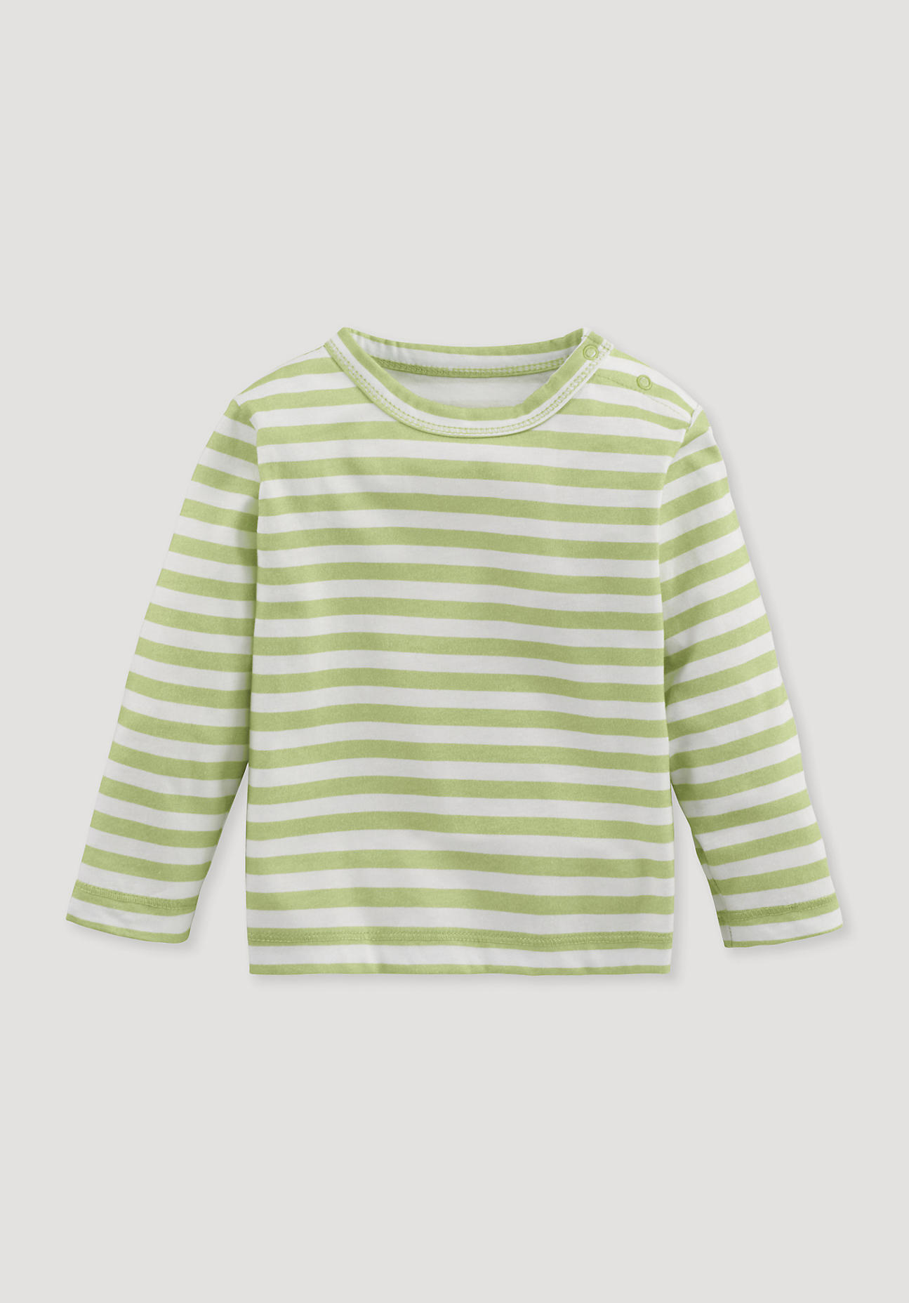 hessnatur Baby Shirt Regular geringelt aus Bio-Baumwolle - grün - Größe 74/80