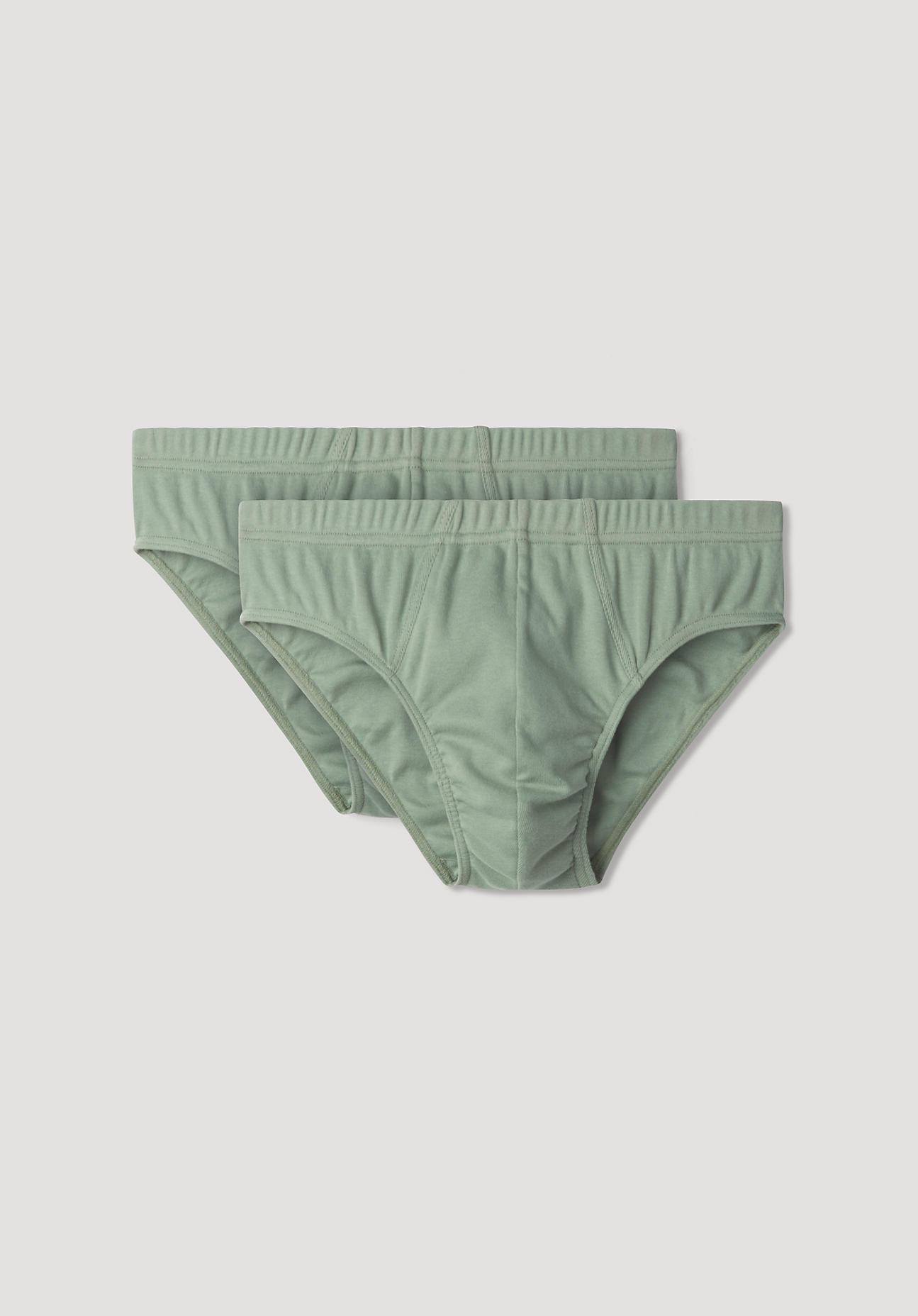 hessnatur Herren Slip PureDAILY im 2er Set aus Bio-Baumwolle – grün – Größe 5