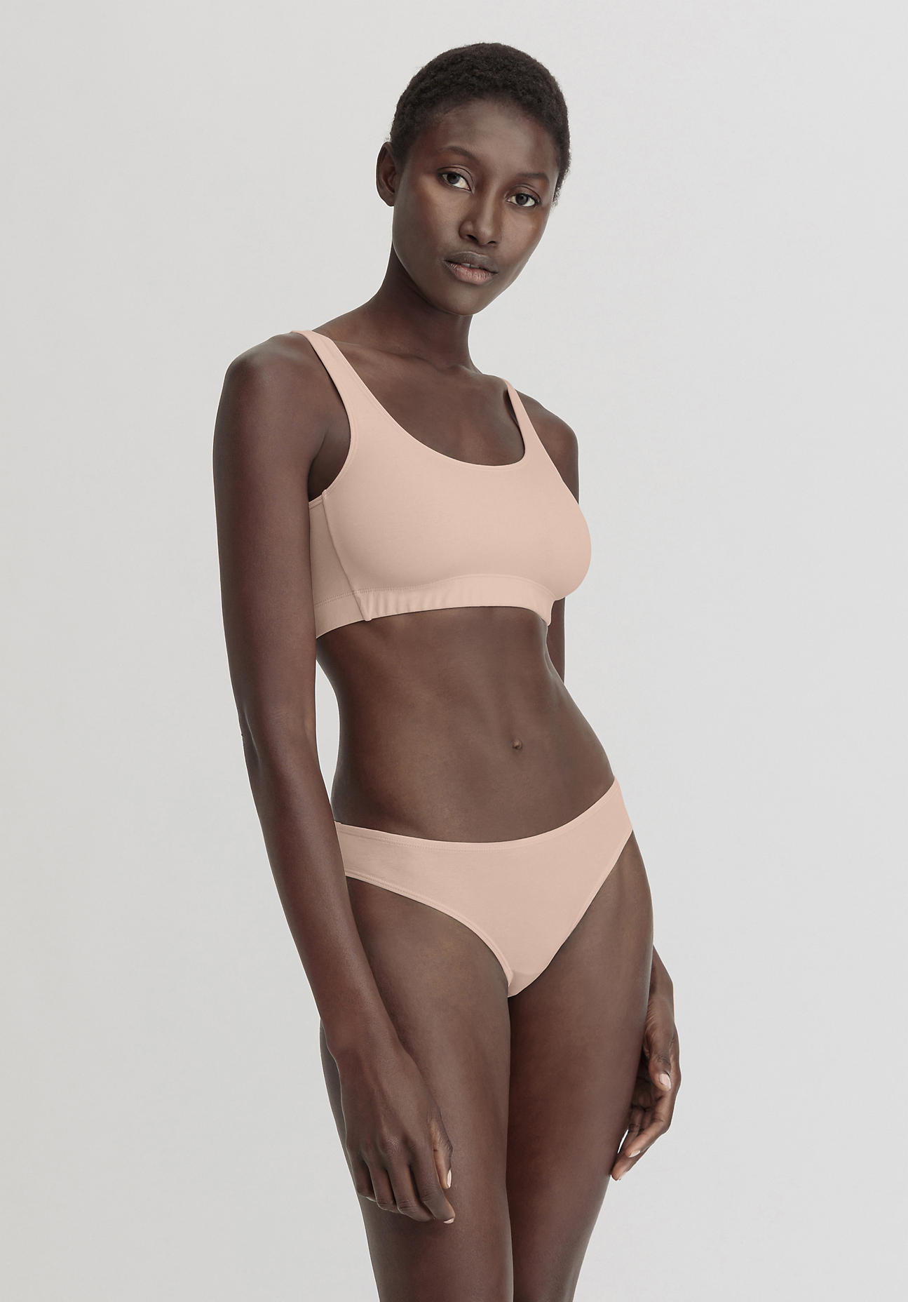 hessnatur Damen Slip Regular Cut 3er Pack COTTON FEEL aus Bio-Baumwolle - rosa Größe 44