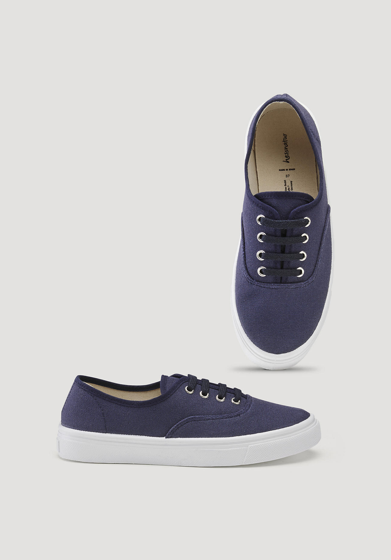 hessnatur Damen Sneaker Canvas - blau - Größe 36