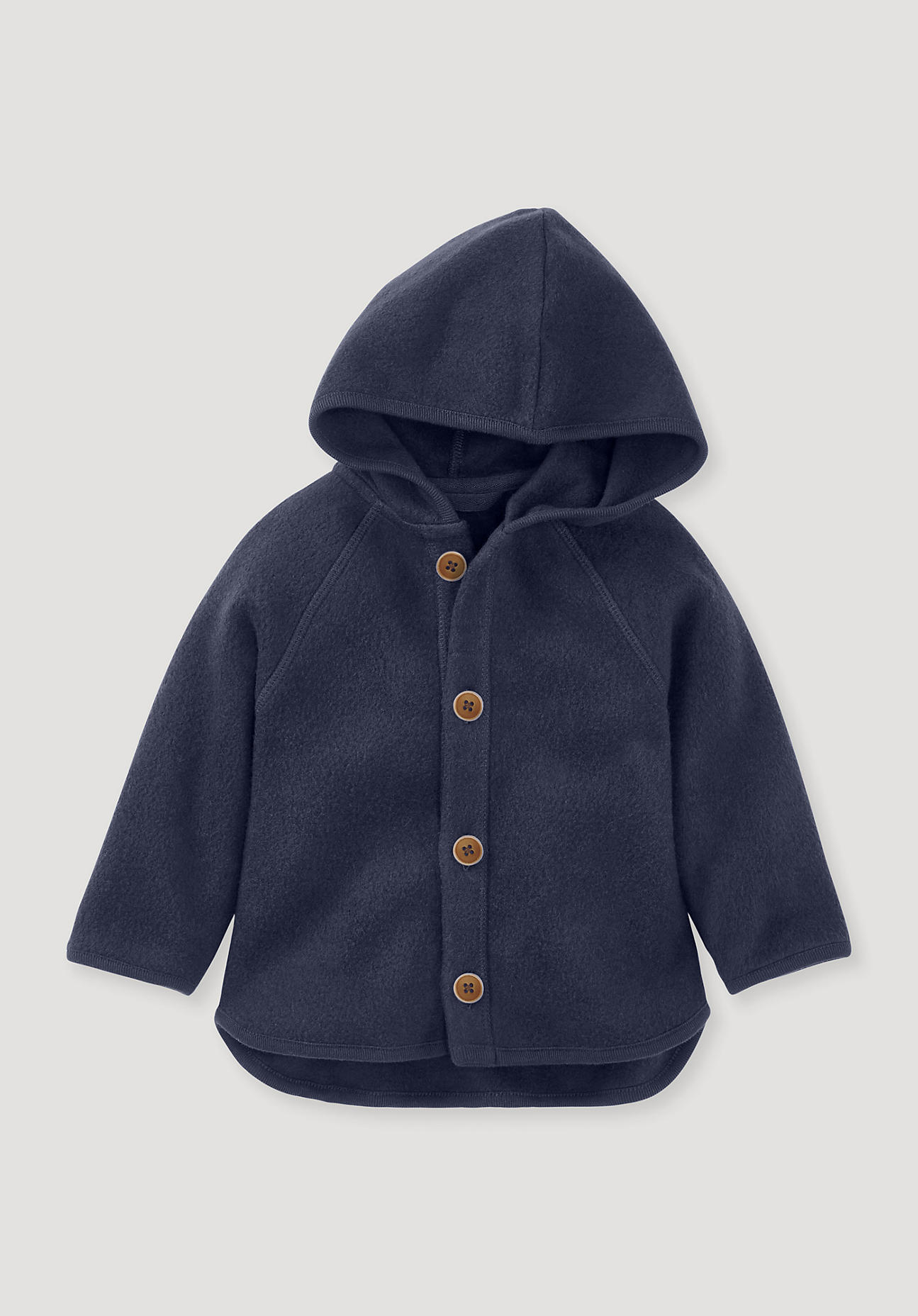 hessnatur Baby Softfleece Jacke Regular aus 100% Bio-Baumwolle - blau Größe 98/104