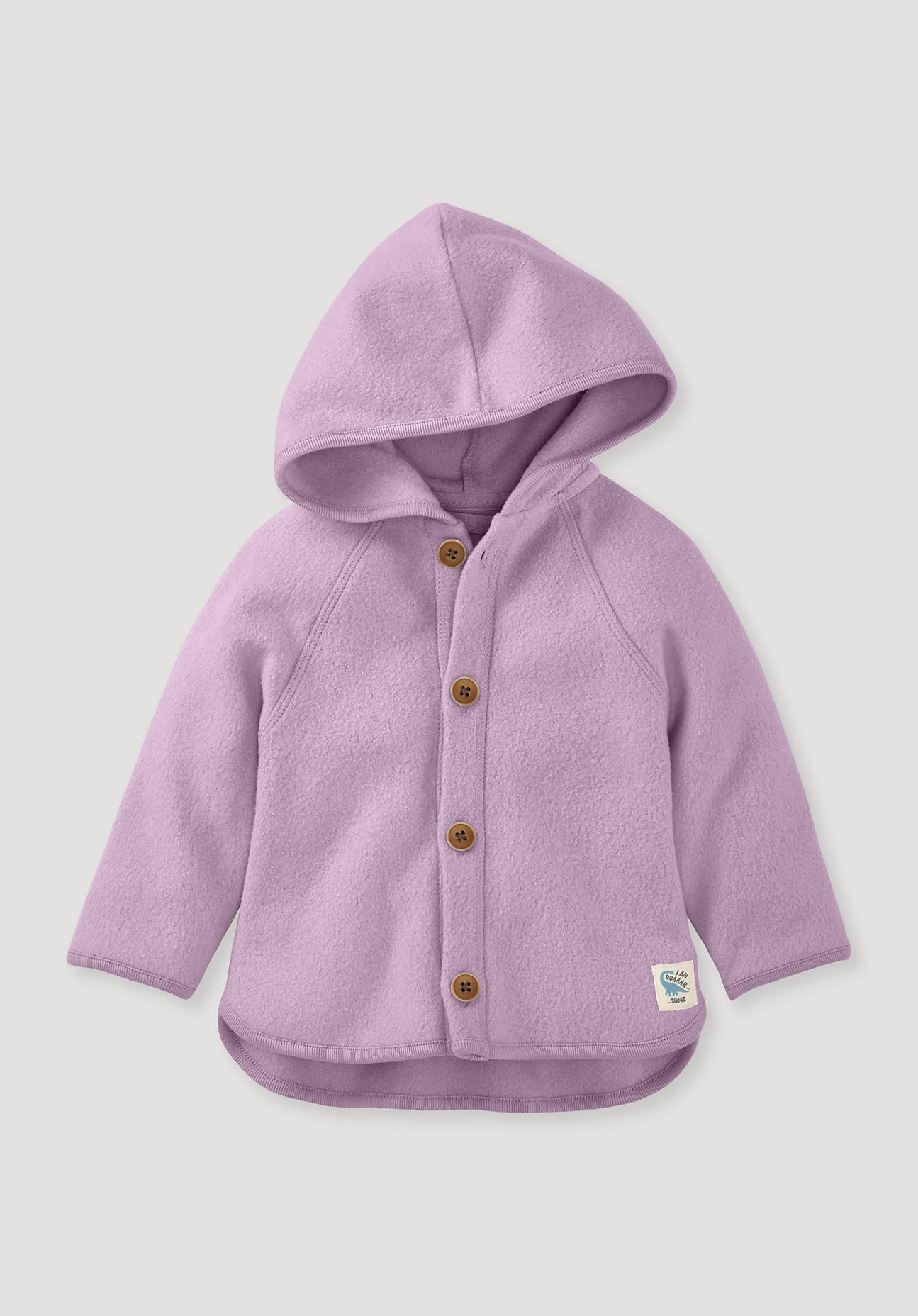 hessnatur Baby Softfleece Jacke Regular aus 100% Bio-Baumwolle - rosa Größe 74/80