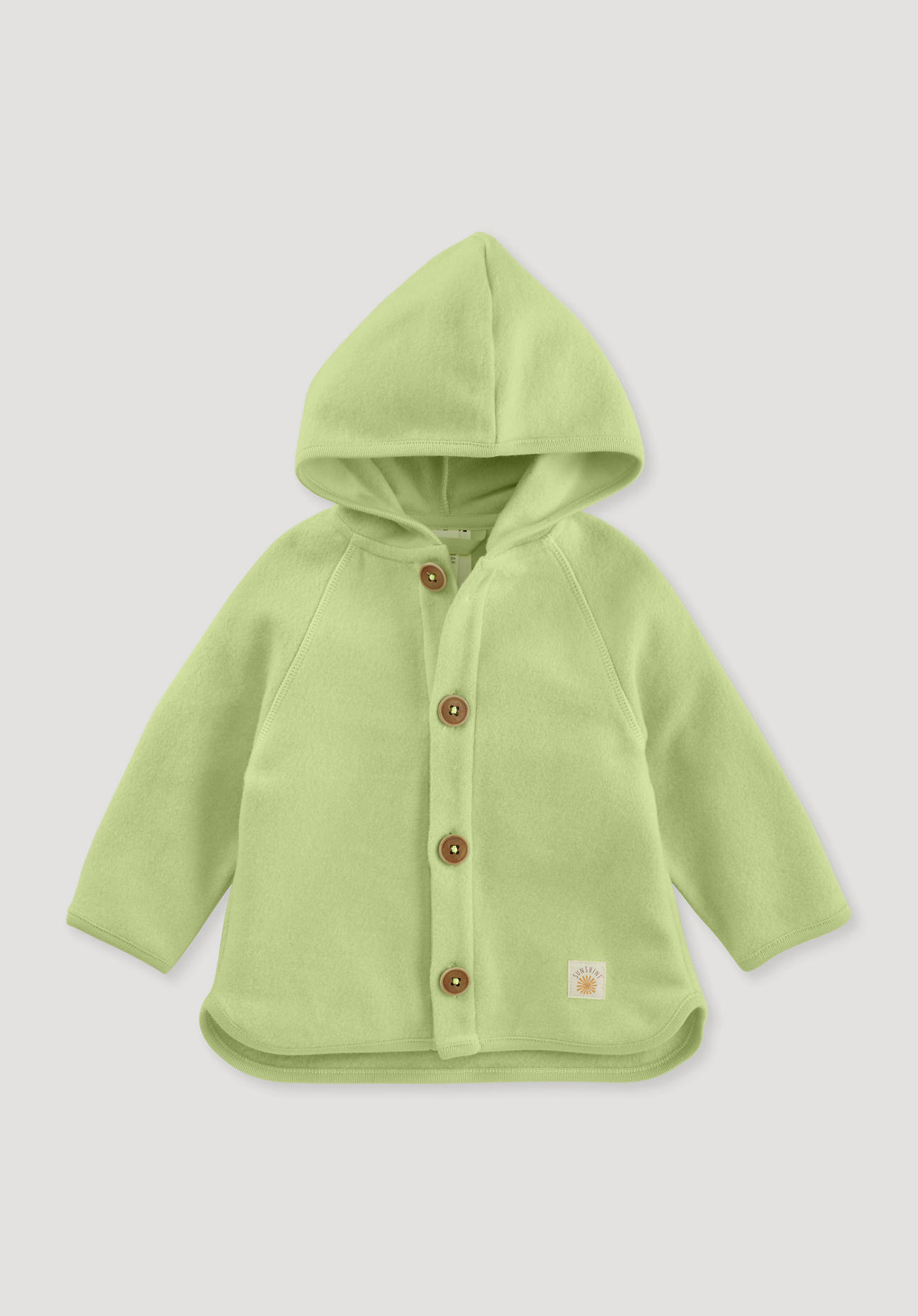 hessnatur Baby Softfleece Jacke Regular aus Bio-Baumwolle - grün - Größe 62/68