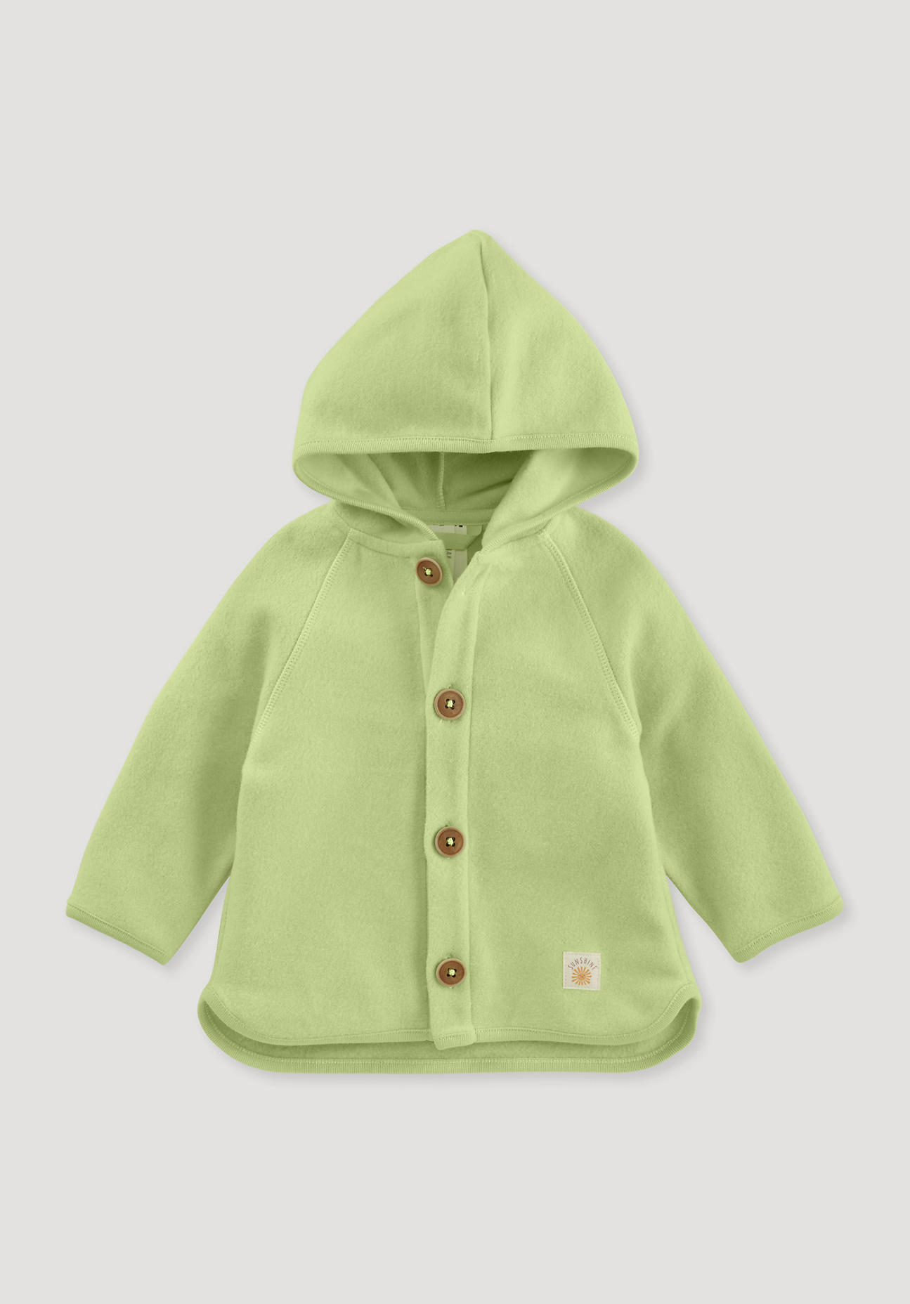 hessnatur Baby Softfleece Jacke Regular aus Bio-Baumwolle - grün Größe 62/68