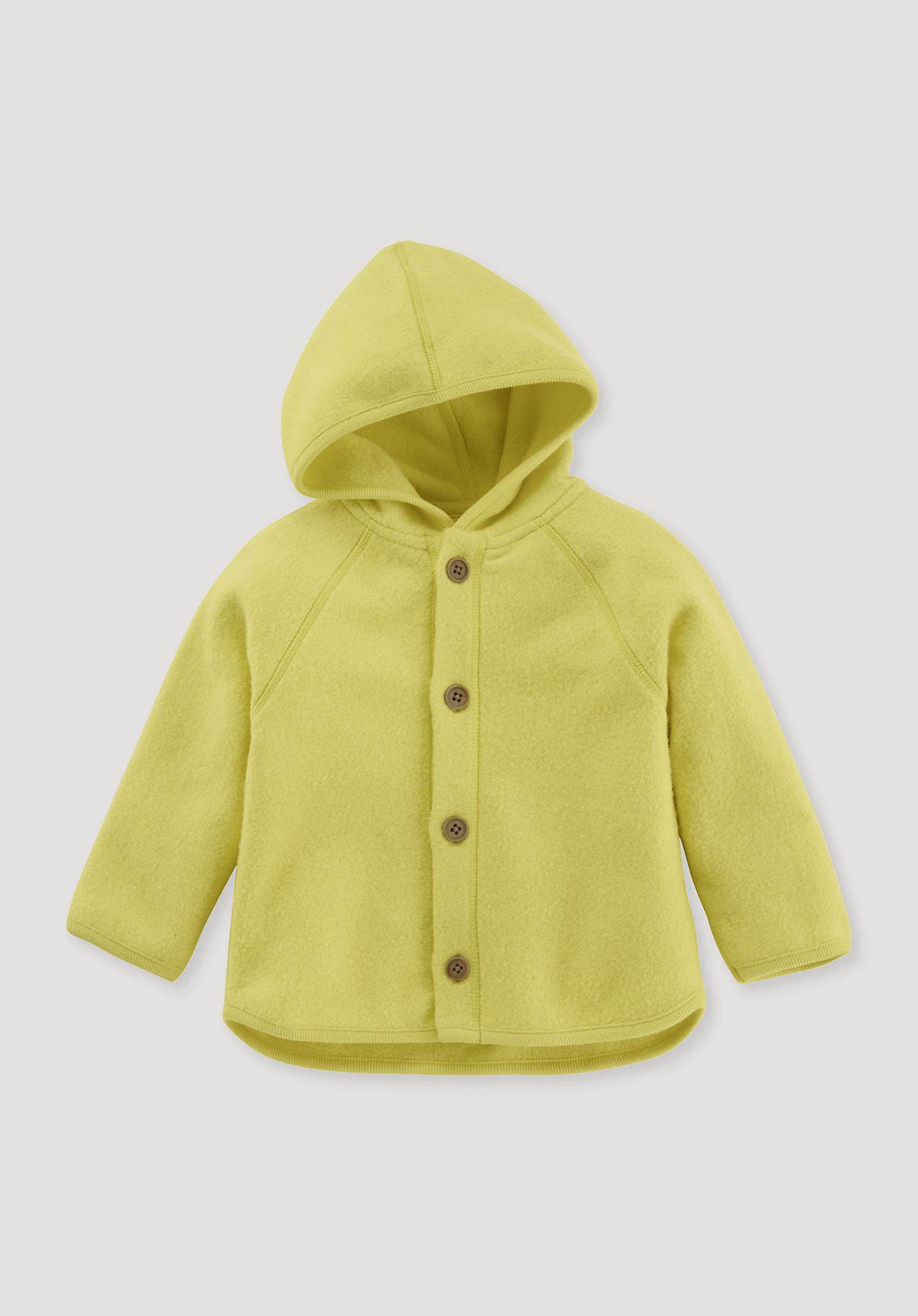 hessnatur Baby Softfleece Jacke Regular aus Bio-Baumwolle - limone Größe 74/80