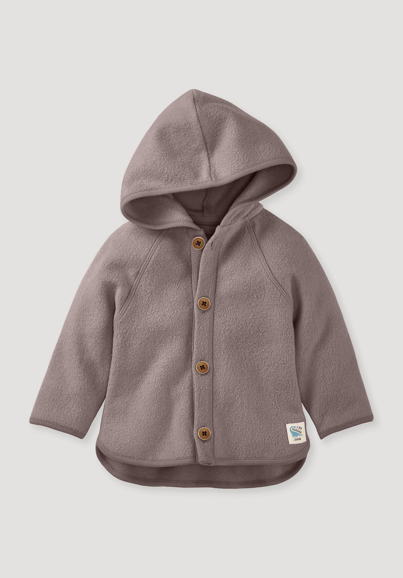 hessnatur Baby Softfleece Jacke Regular aus Bio-Baumwolle - mauve Größe 98/104