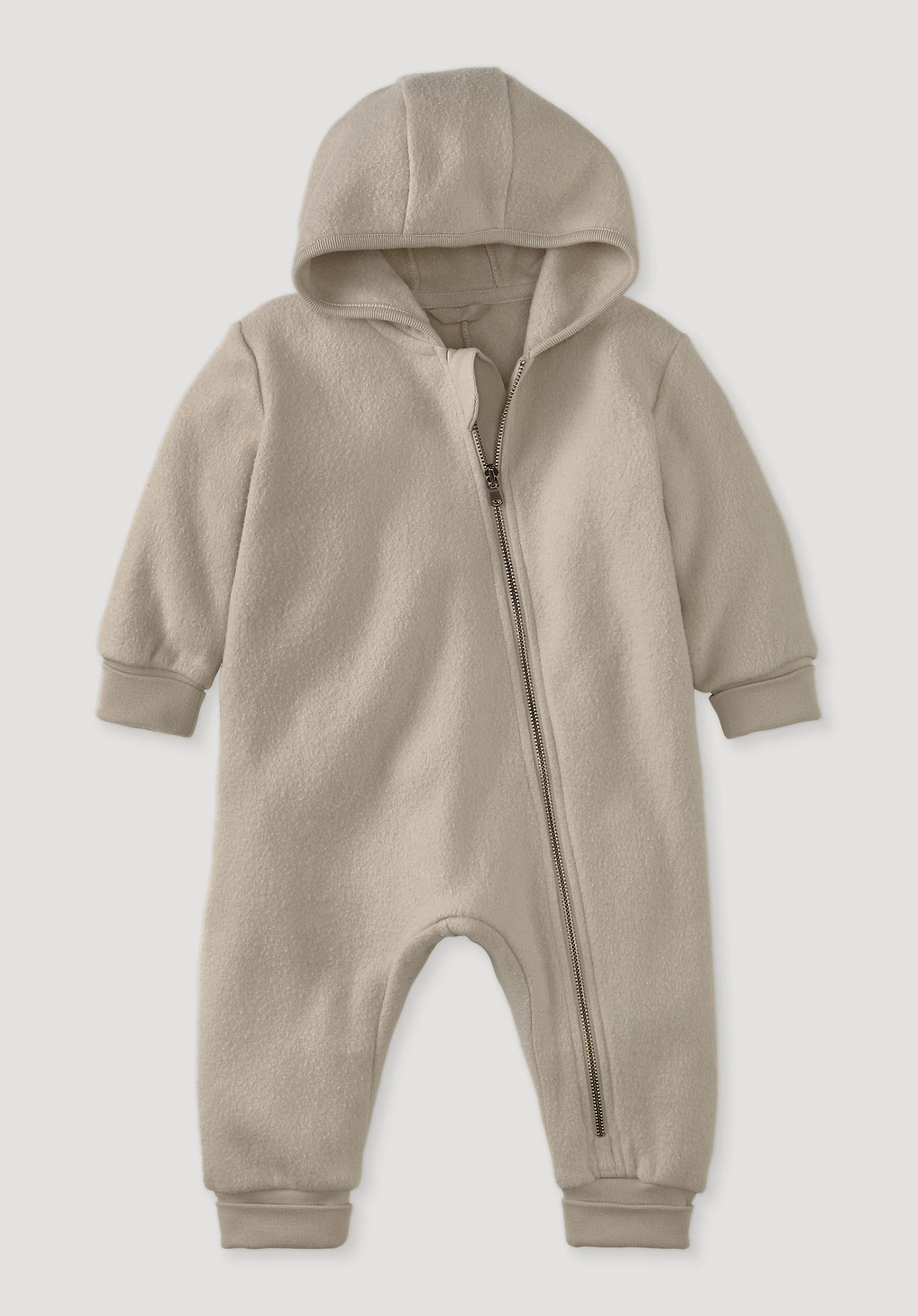 hessnatur Baby Softfleece Overall Regular aus Bio-Baumwolle - beige - Größe 62/68