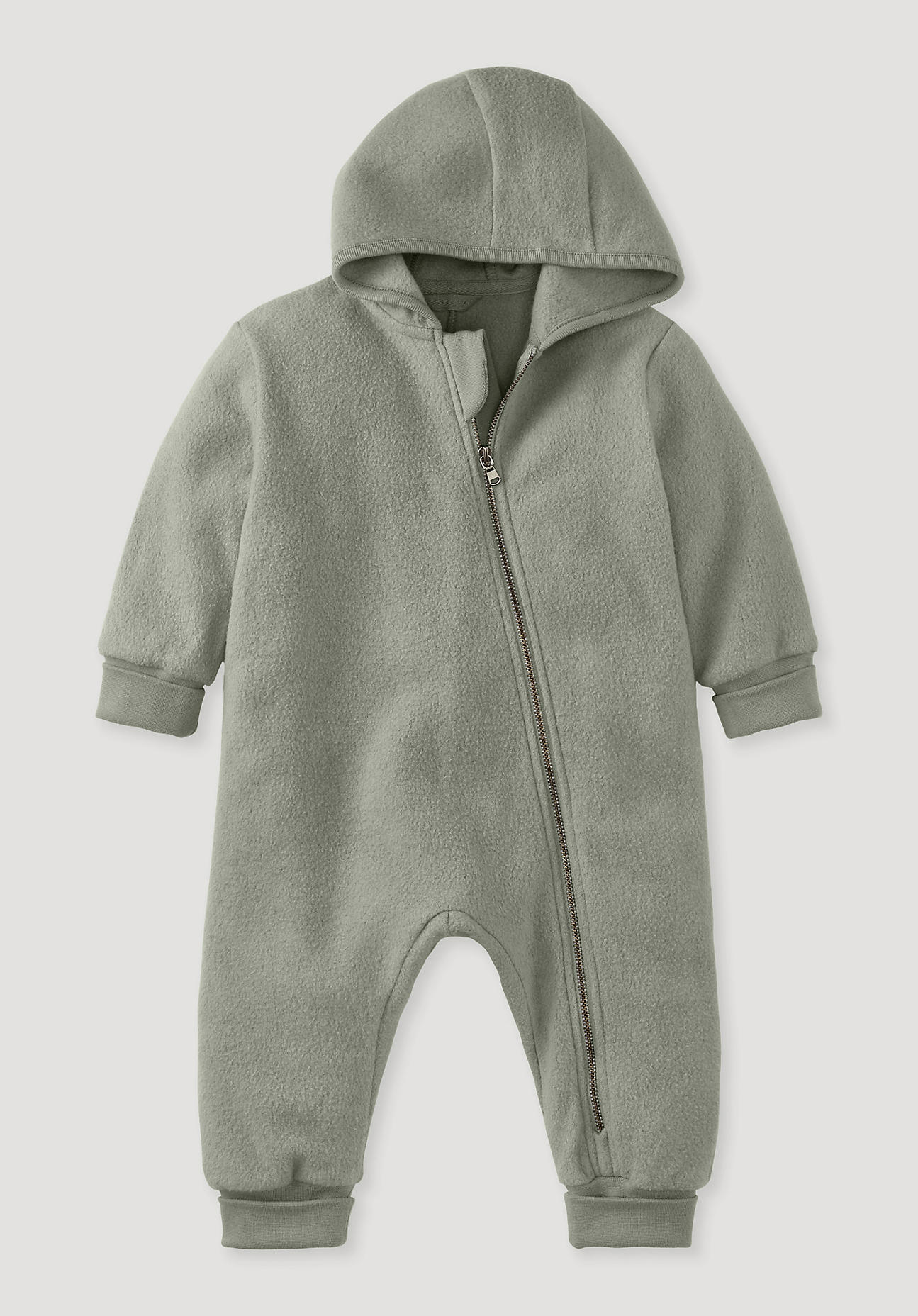 hessnatur Baby Softfleece Overall Regular aus Bio-Baumwolle - grün - Größe 50/56