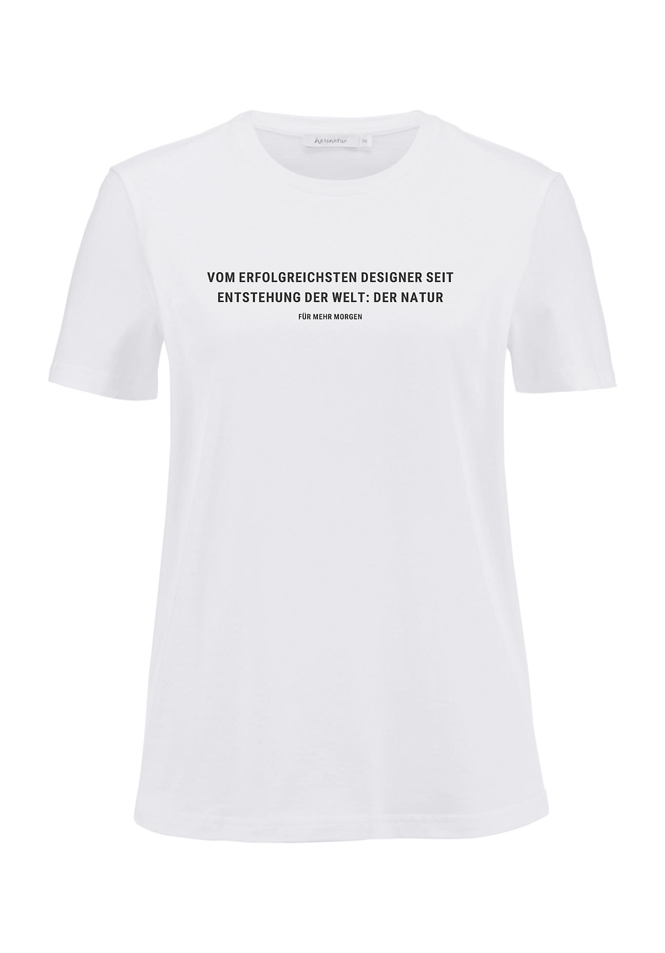 hessnatur Damen Statement Shirt aus Bio-Baumwolle - weiß - Größe 48