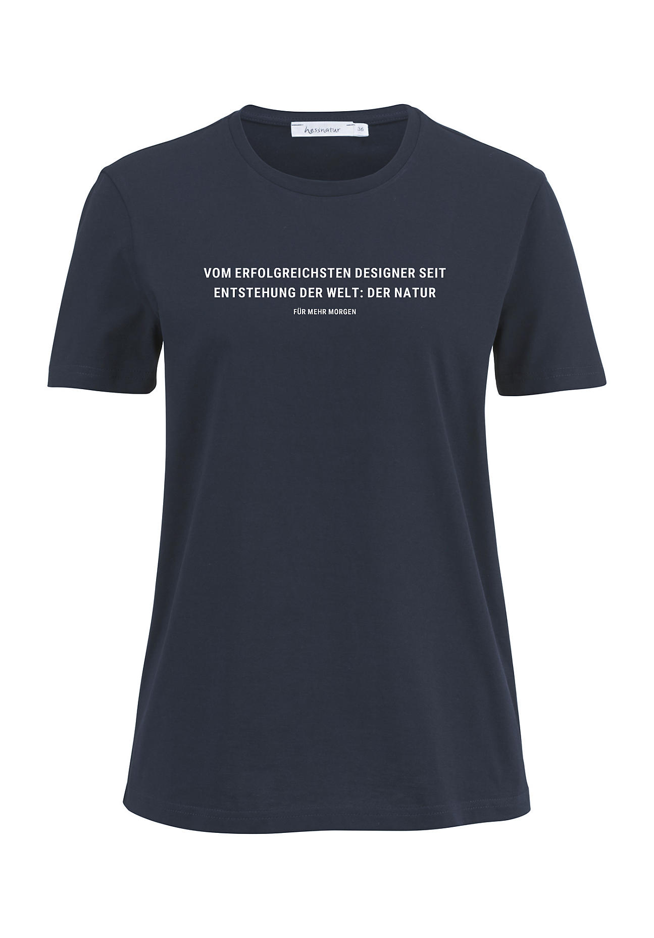 hessnatur Damen Statement Shirt aus Bio-Baumwolle - blau - Größe 34