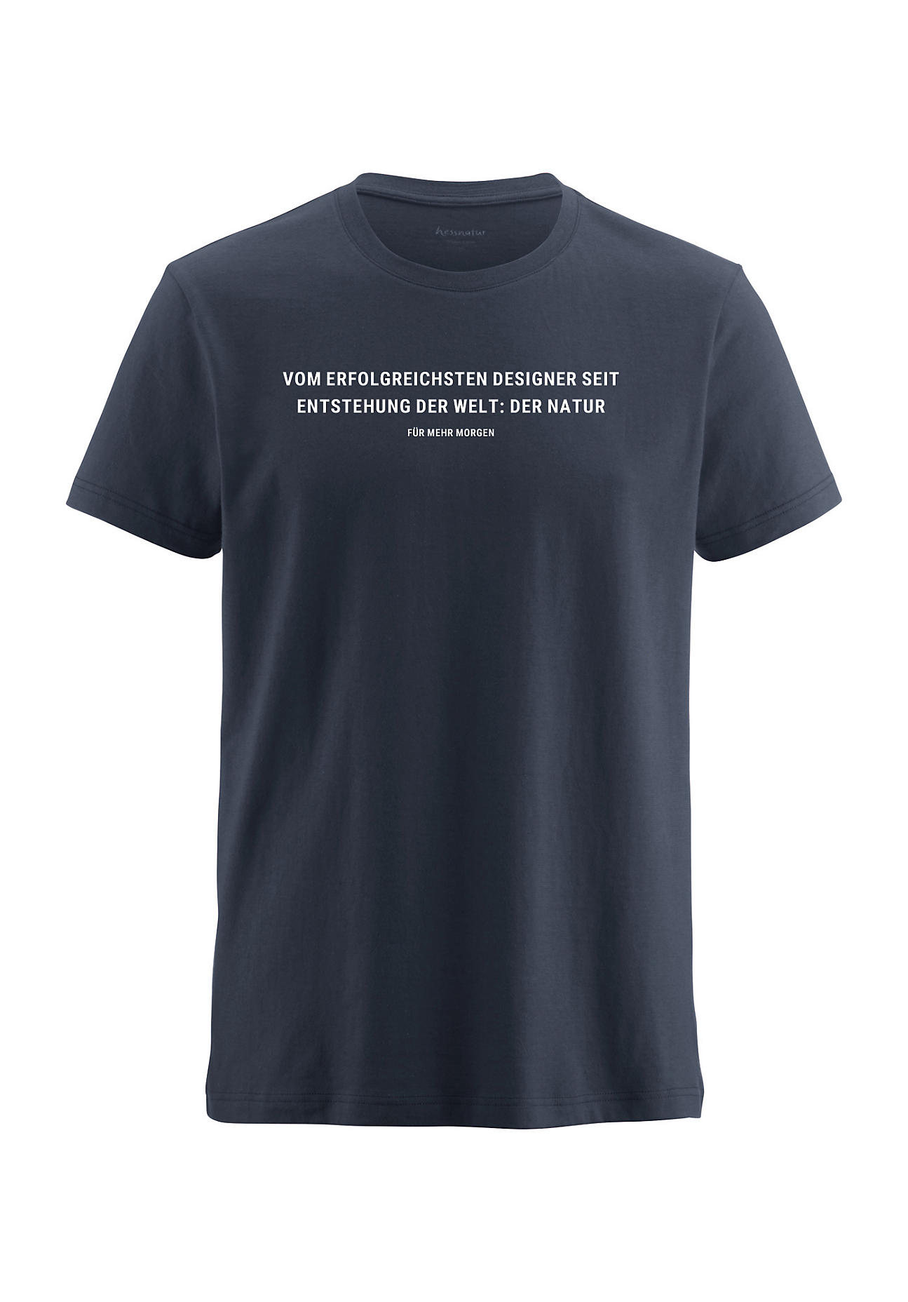hessnatur Herren Statement Shirt aus Bio-Baumwolle - blau Größe 50