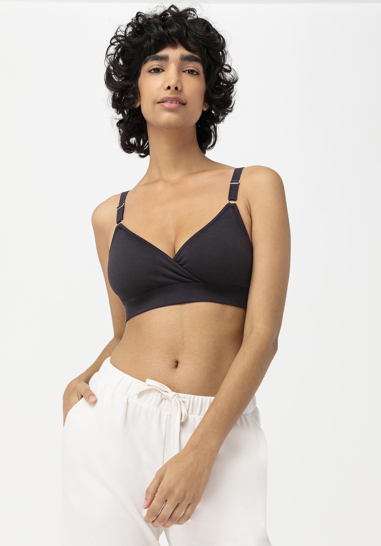 hessnatur Damen Still-Bustier aus Bio-Baumwolle - schwarz GrösseL