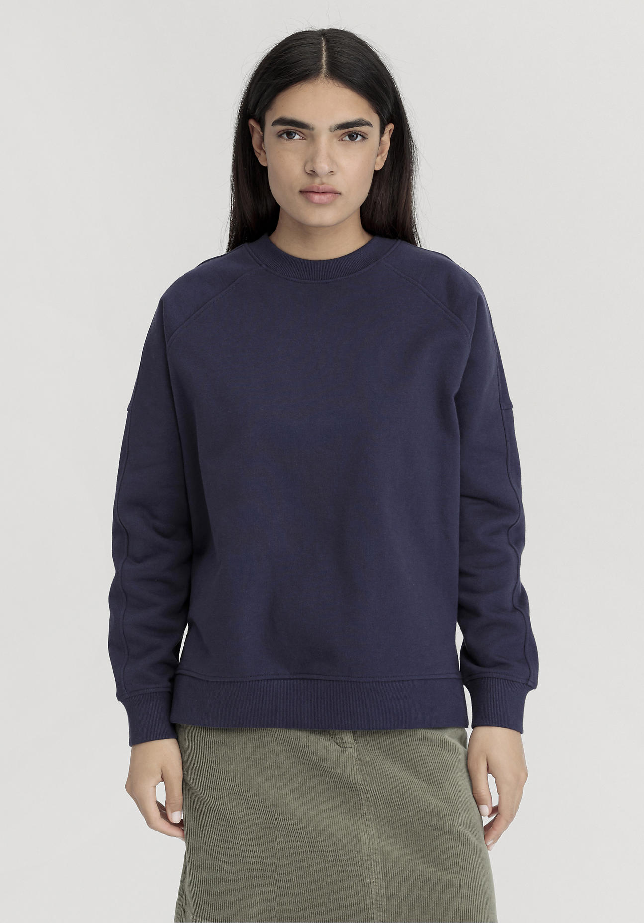 hessnatur Damen Sweatshirt Oversize aus Bio-Baumwolle - blau Größe S