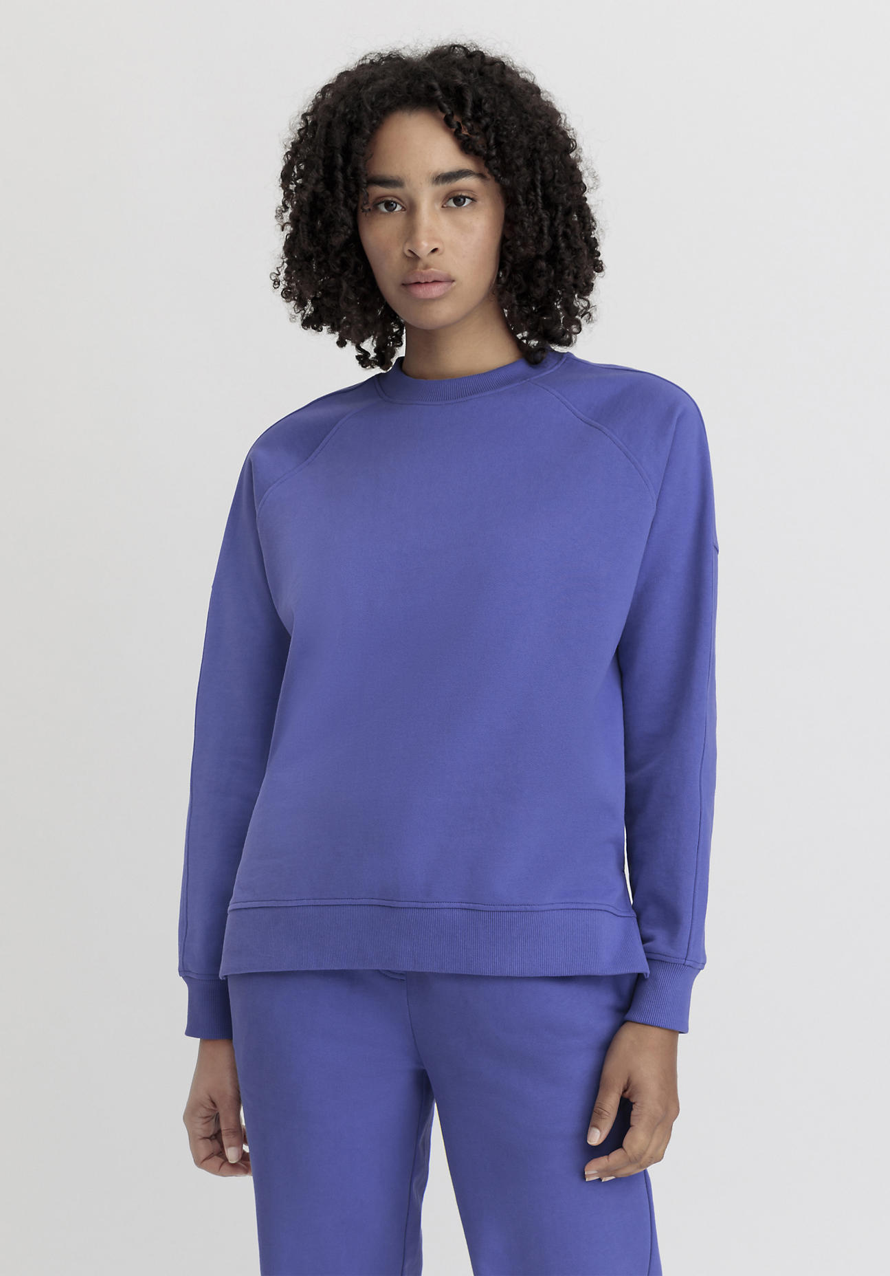 hessnatur Damen Sweatshirt Oversize aus Bio-Baumwolle - blau Größe S