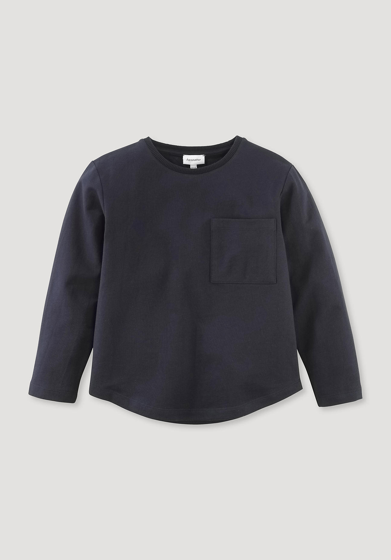 hessnatur Kinder Sweatshirt aus Bio-Baumwolle mit Kapok - blau Größe 134/140