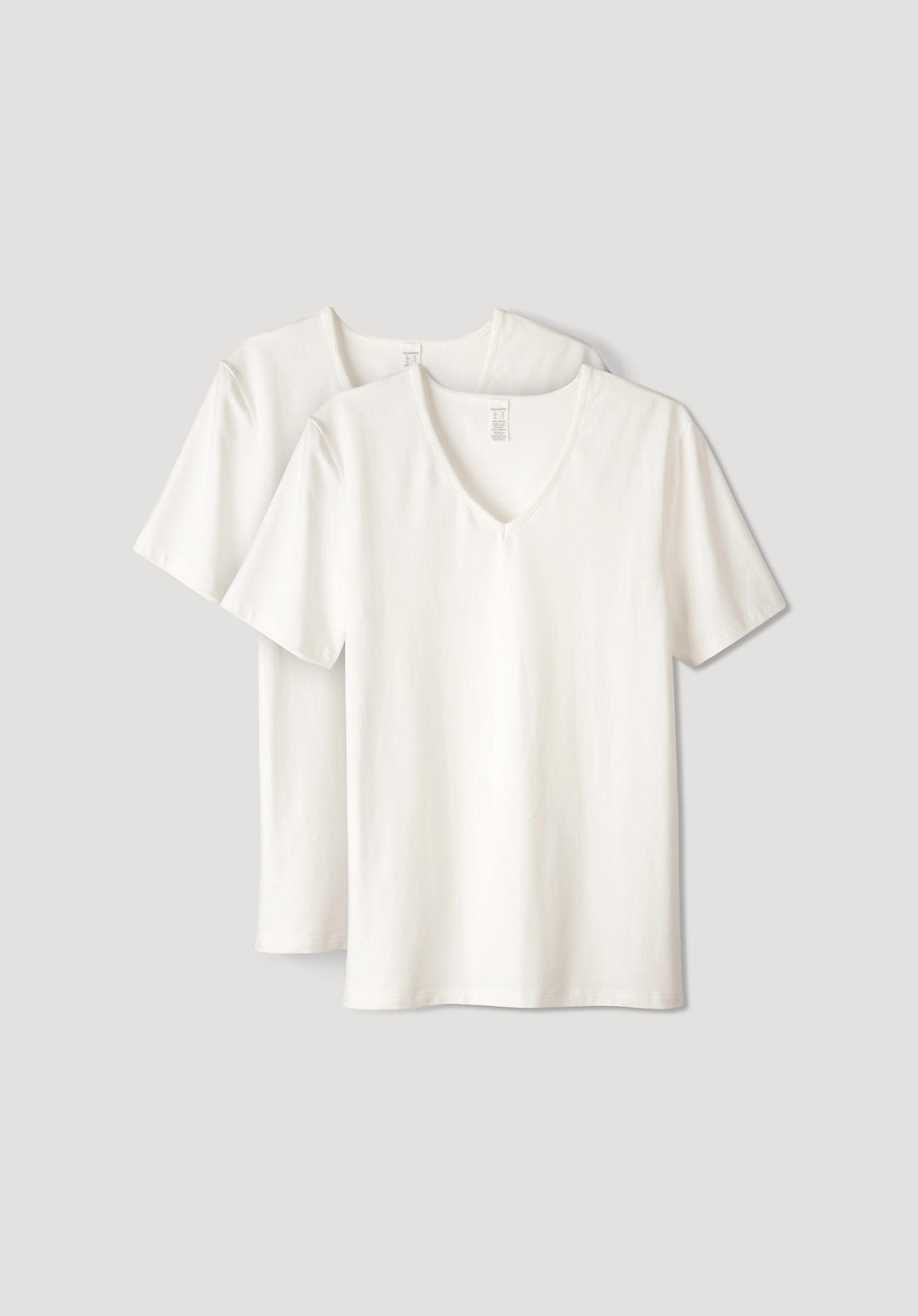 hessnatur Herren T-Shirt PureLUX im 2er Set aus Bio-Baumwolle – weiß – Größe 5