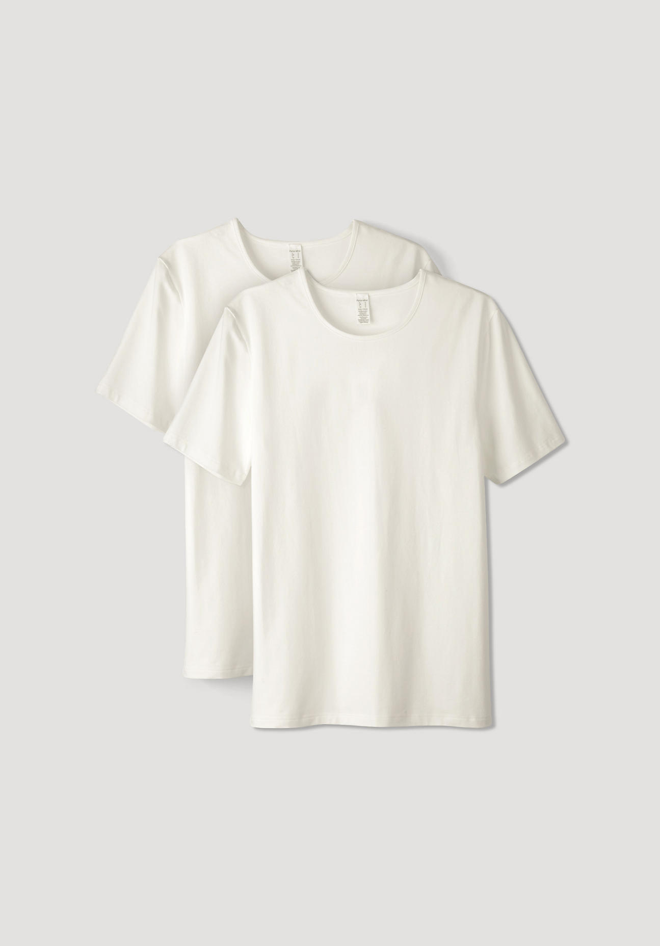hessnatur Herren T-Shirt PureLUX im 2er Set aus Bio-Baumwolle – weiß – Größe 5
