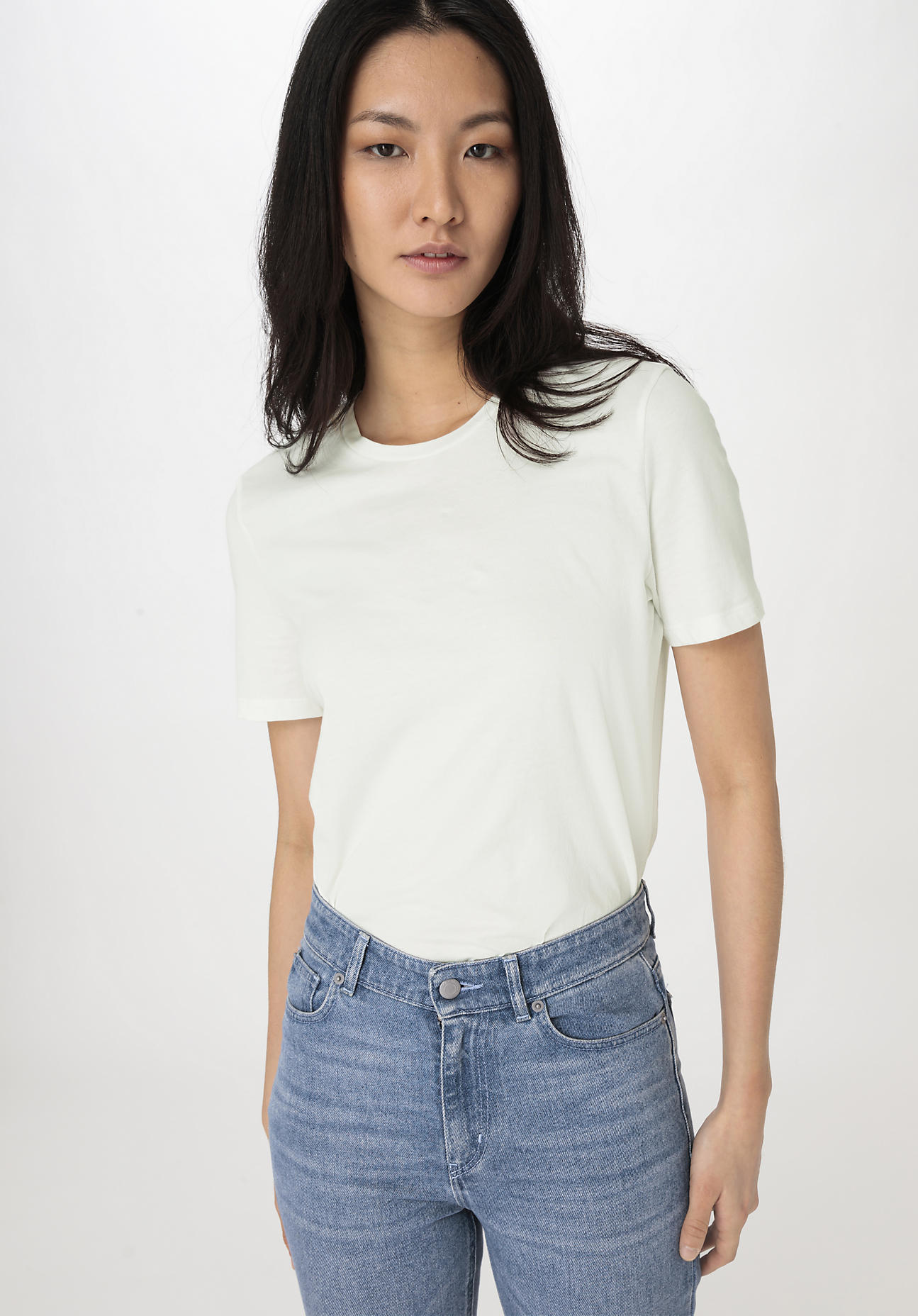 hessnatur Damen T-Shirt Regular aus Bio-Baumwolle - weiß - Größe 40