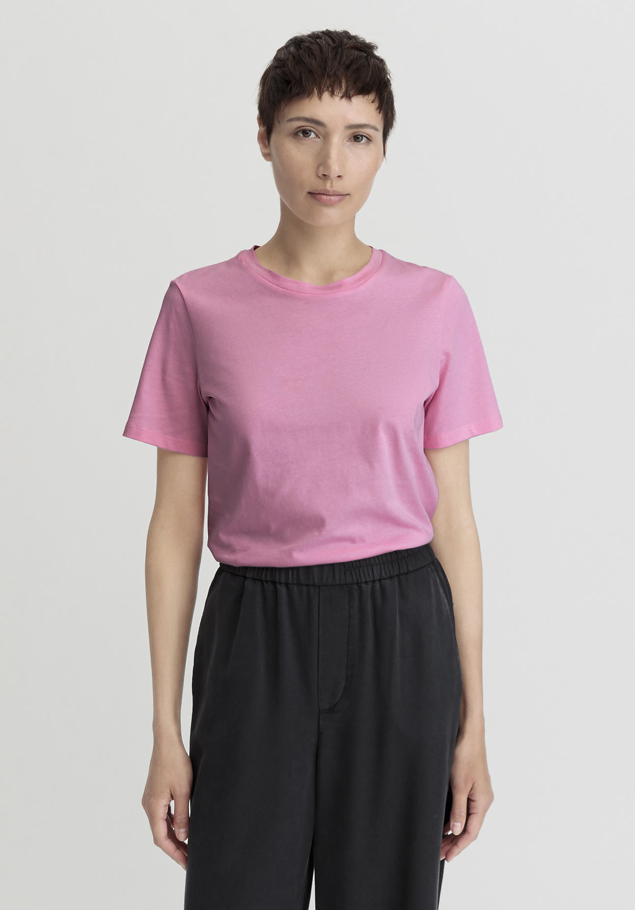 hessnatur Damen T-Shirt Regular aus Bio-Baumwolle - rosa Größe 38