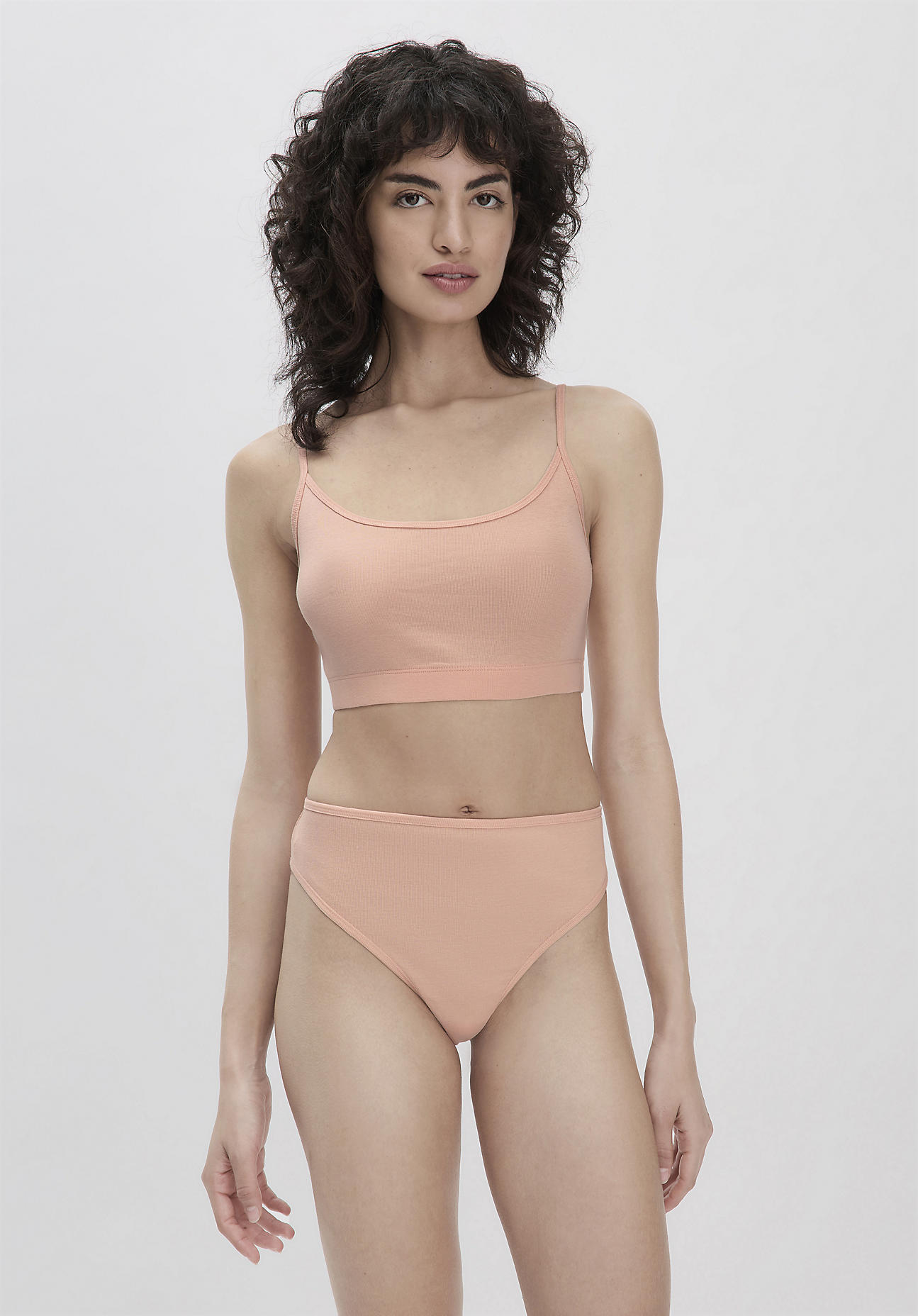 hessnatur Damen Taillenslip High Waist 2er-Set PURE NATURE aus Bio-Baumwolle - rosa Größe 42