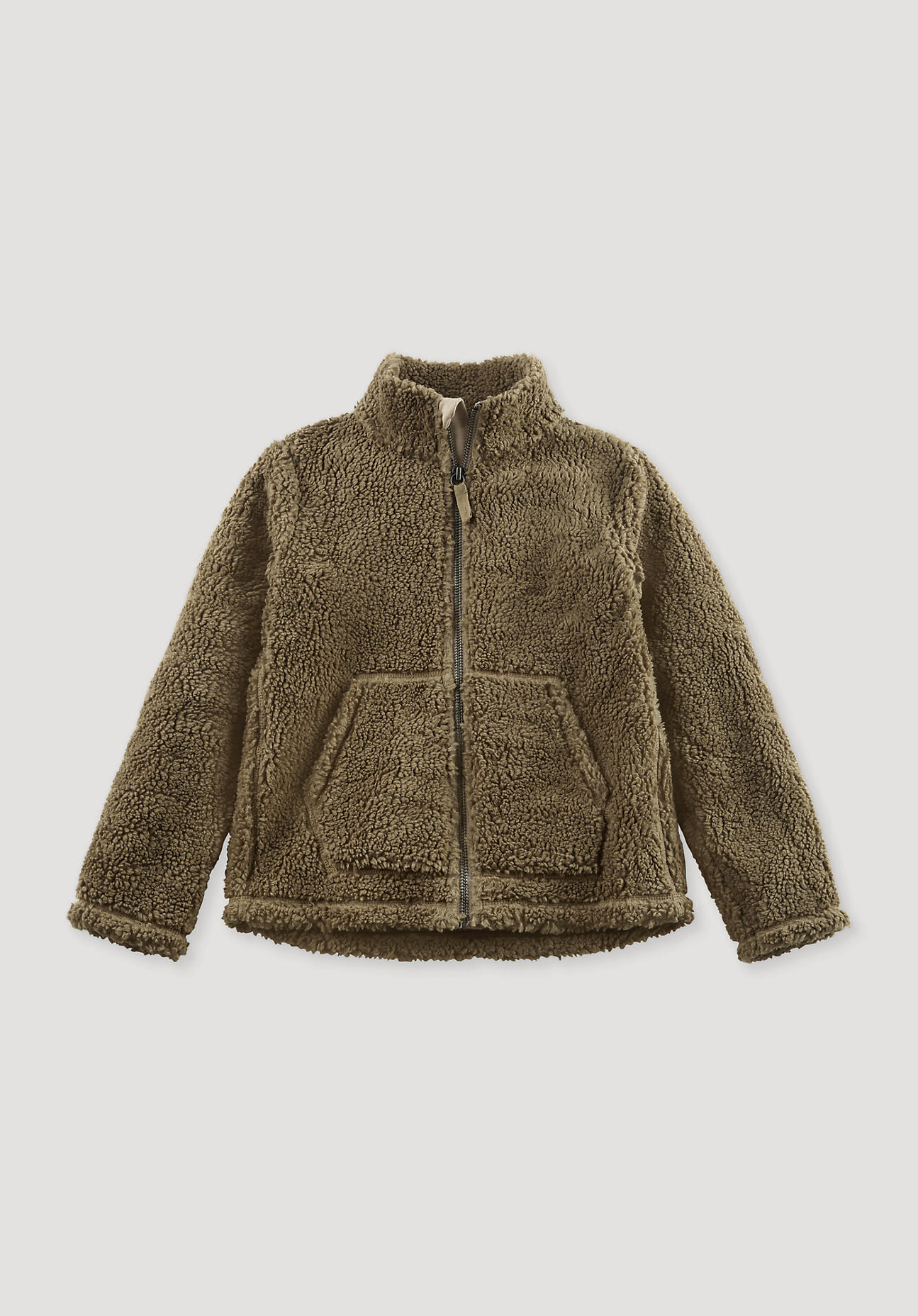 hessnatur Kinder Teddy Jacke Regular aus Bio-Baumwolle - braun Größe 98/104