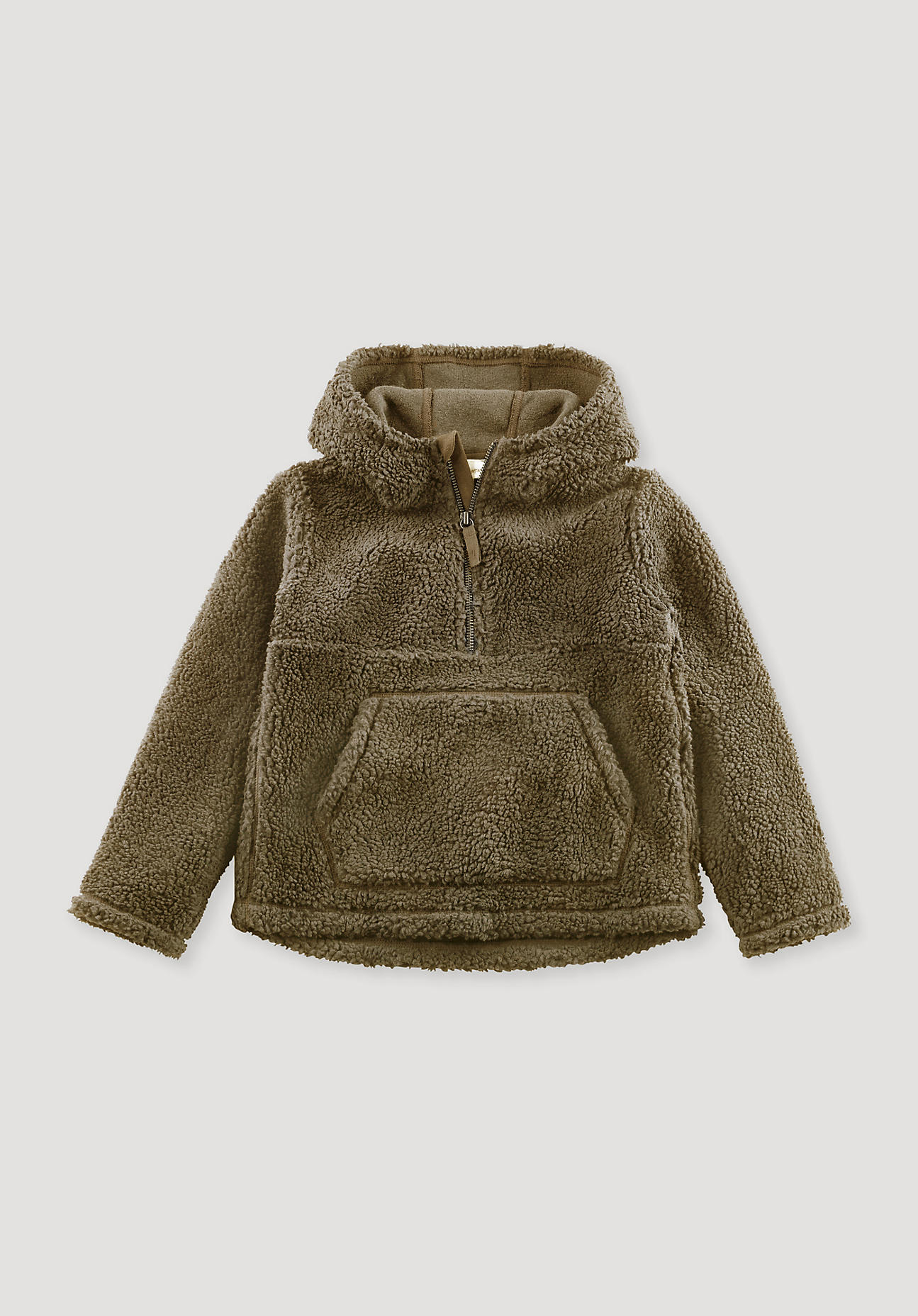 hessnatur Kinder Teddy Sweatshirt Regular aus Bio-Baumwolle - braun Größe 110/116