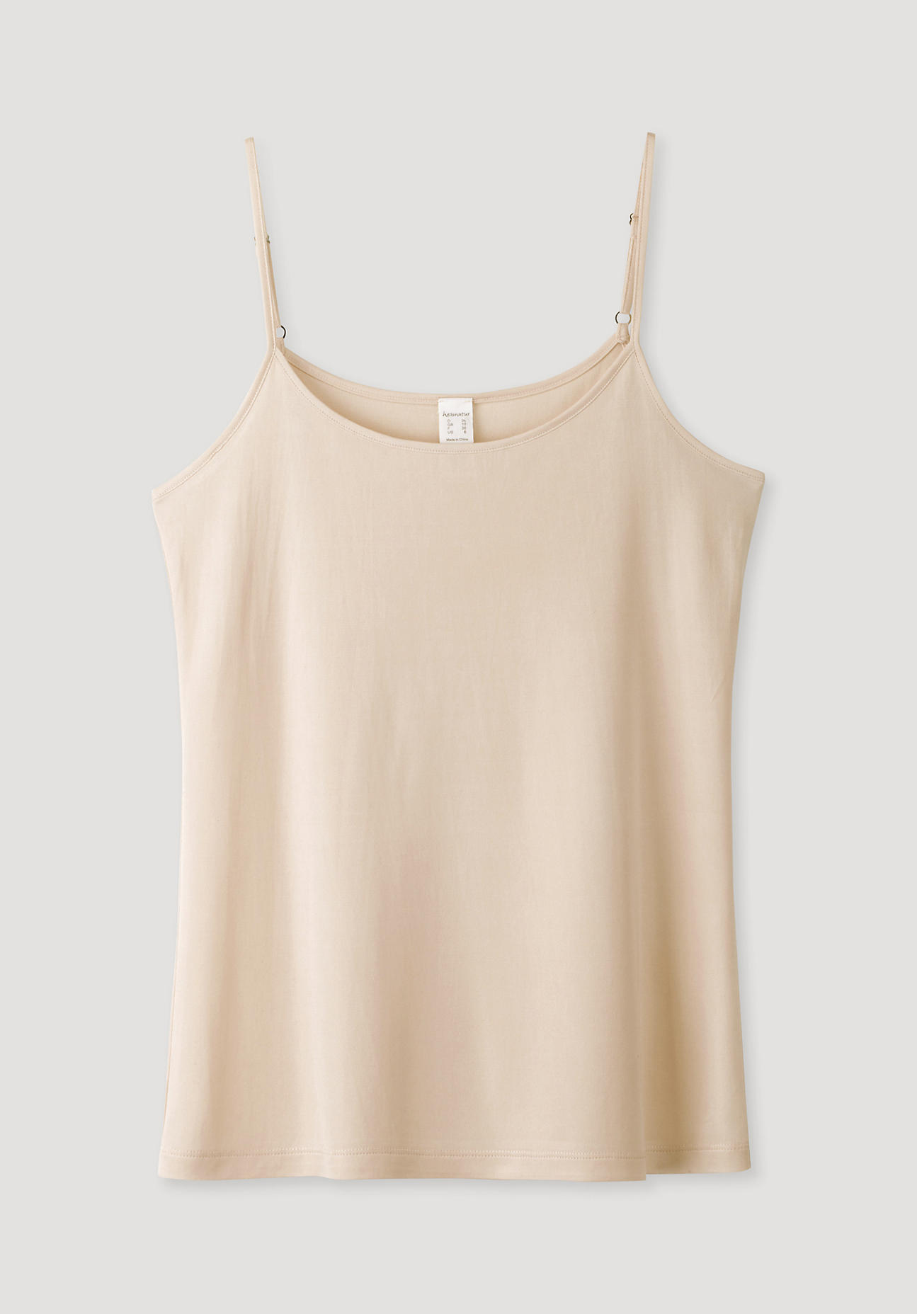 hessnatur Damen Trägerhemd aus Bio-Seide – beige – Größe 34
