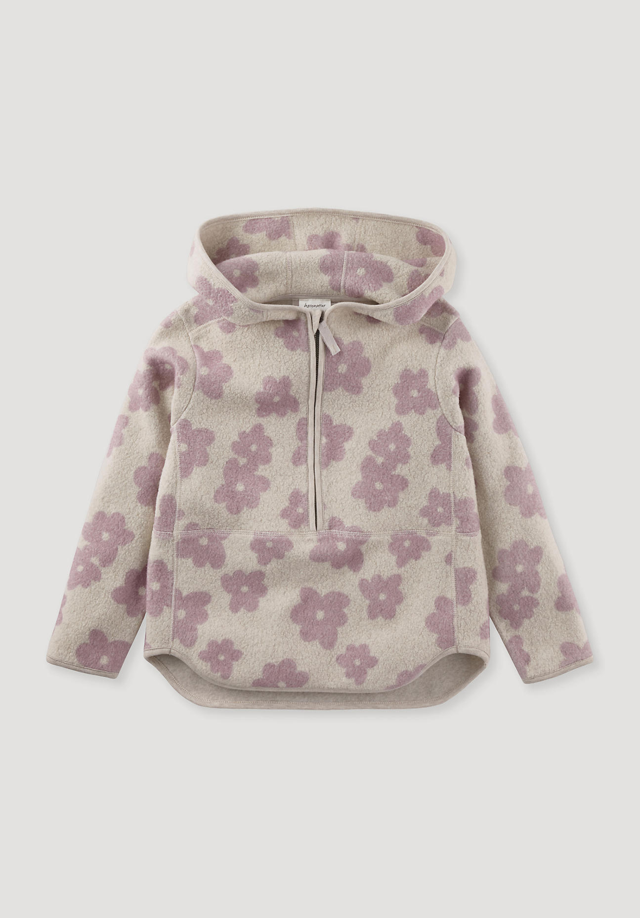 hessnatur Kinder Troyer BW Fleece AOP - rosa Größe 158/164