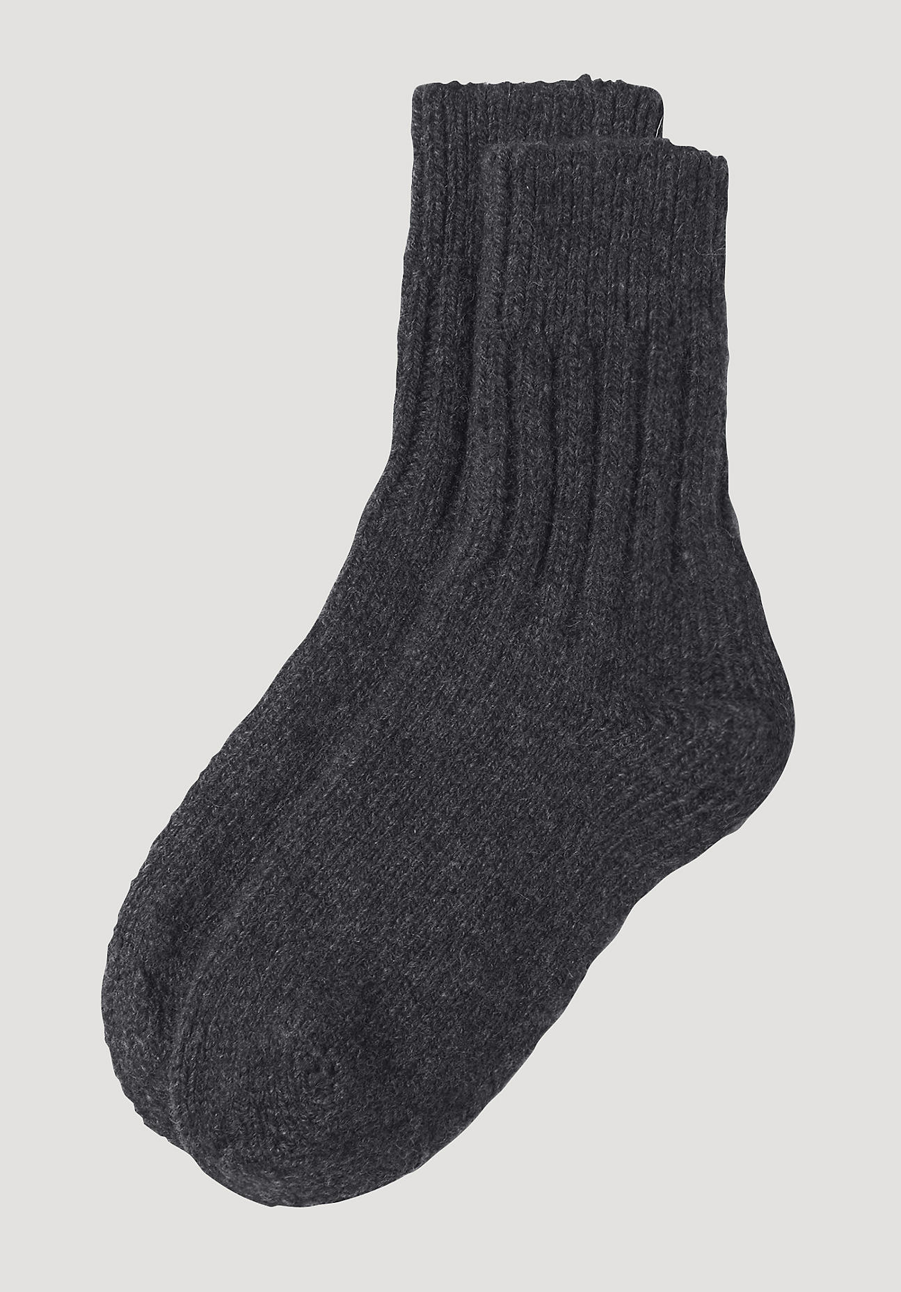 hessnatur Unisex Stricksocken aus Bio-Merinowolle - grau Größe 44/45