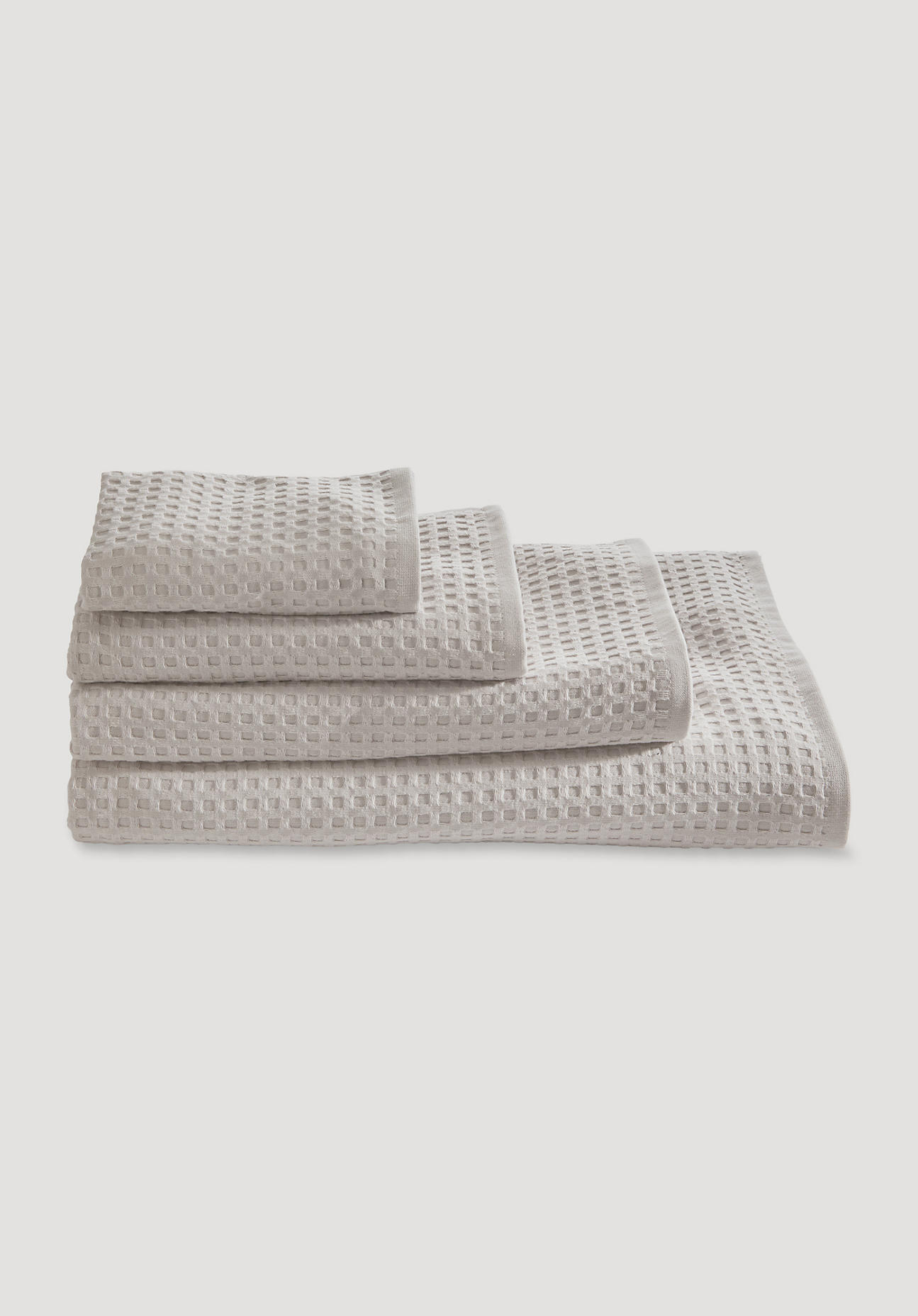 hessnatur Waffelpiqué-Handtuch aus Bio-Baumwolle - grau Größe 100x180 cm