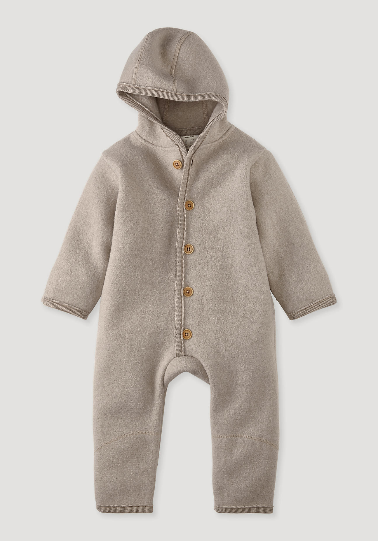 hessnatur Baby Walk Overall Regular aus Bio-Merinowolle - beige - Größe 98