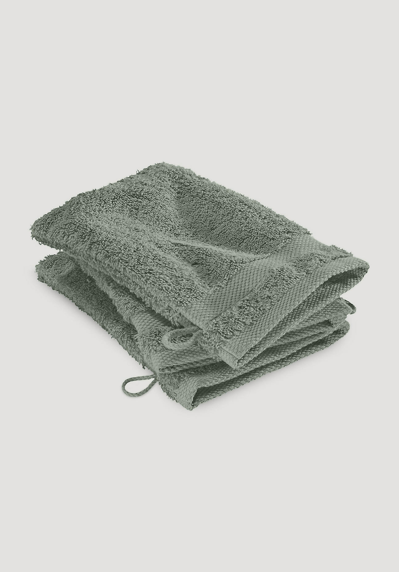 hessnatur Waschhandschuh aus Bio-Baumwolle - grün Größe 15x20 cm
