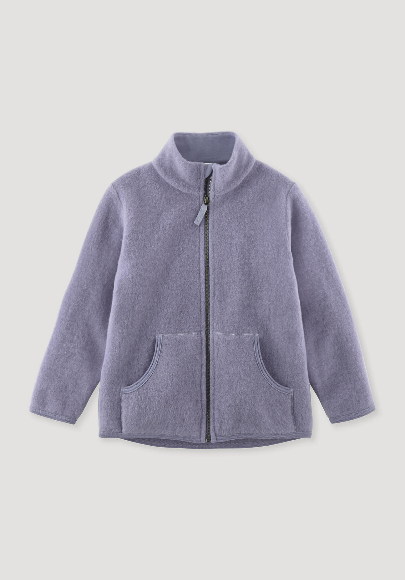 hessnatur Kinder Wollfleece Jacke Regular - lila Größe 146/152