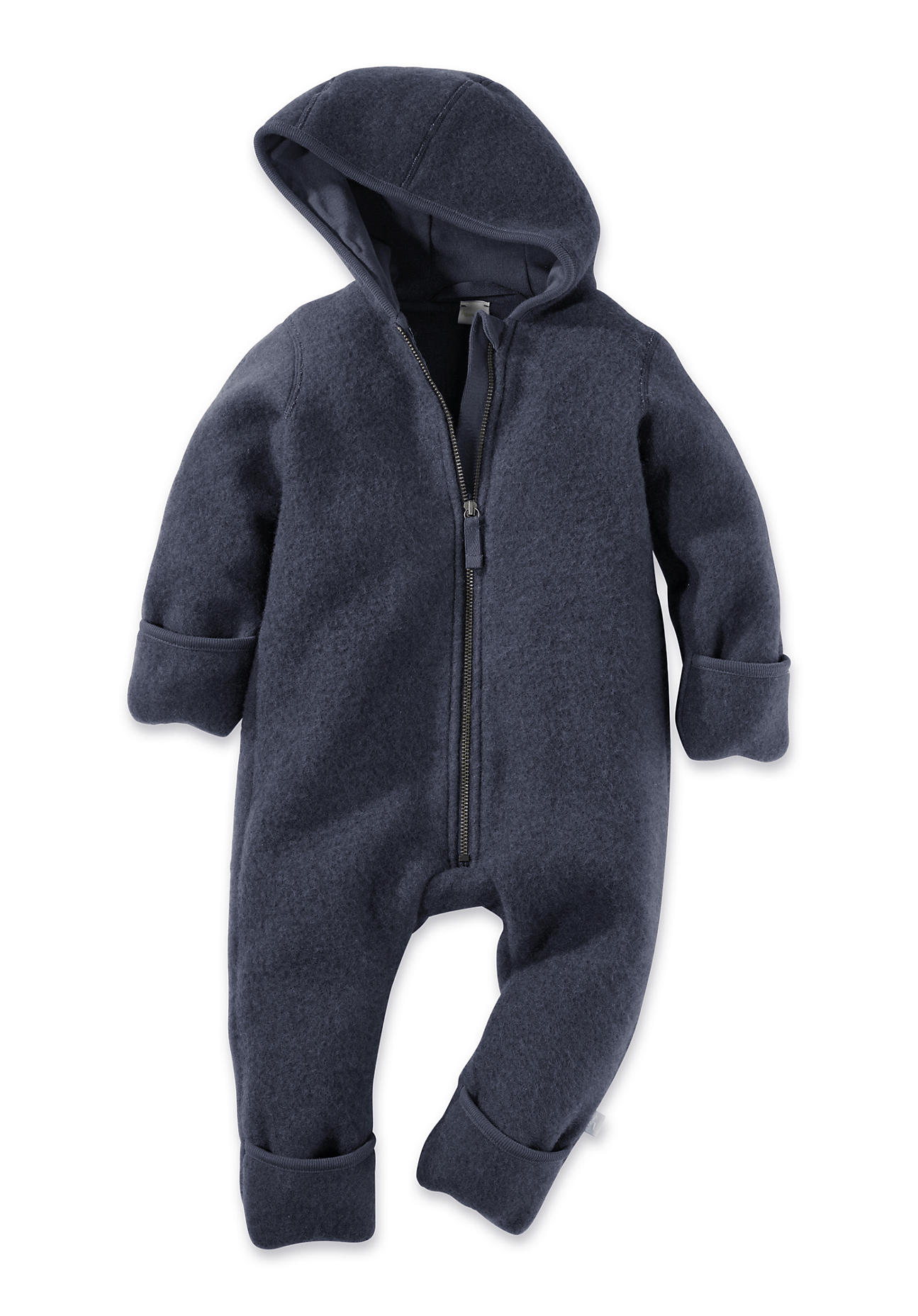 hessnatur Baby Wollfleece Overall Regular aus Bio-Merinowolle - blau - Größe 62/68