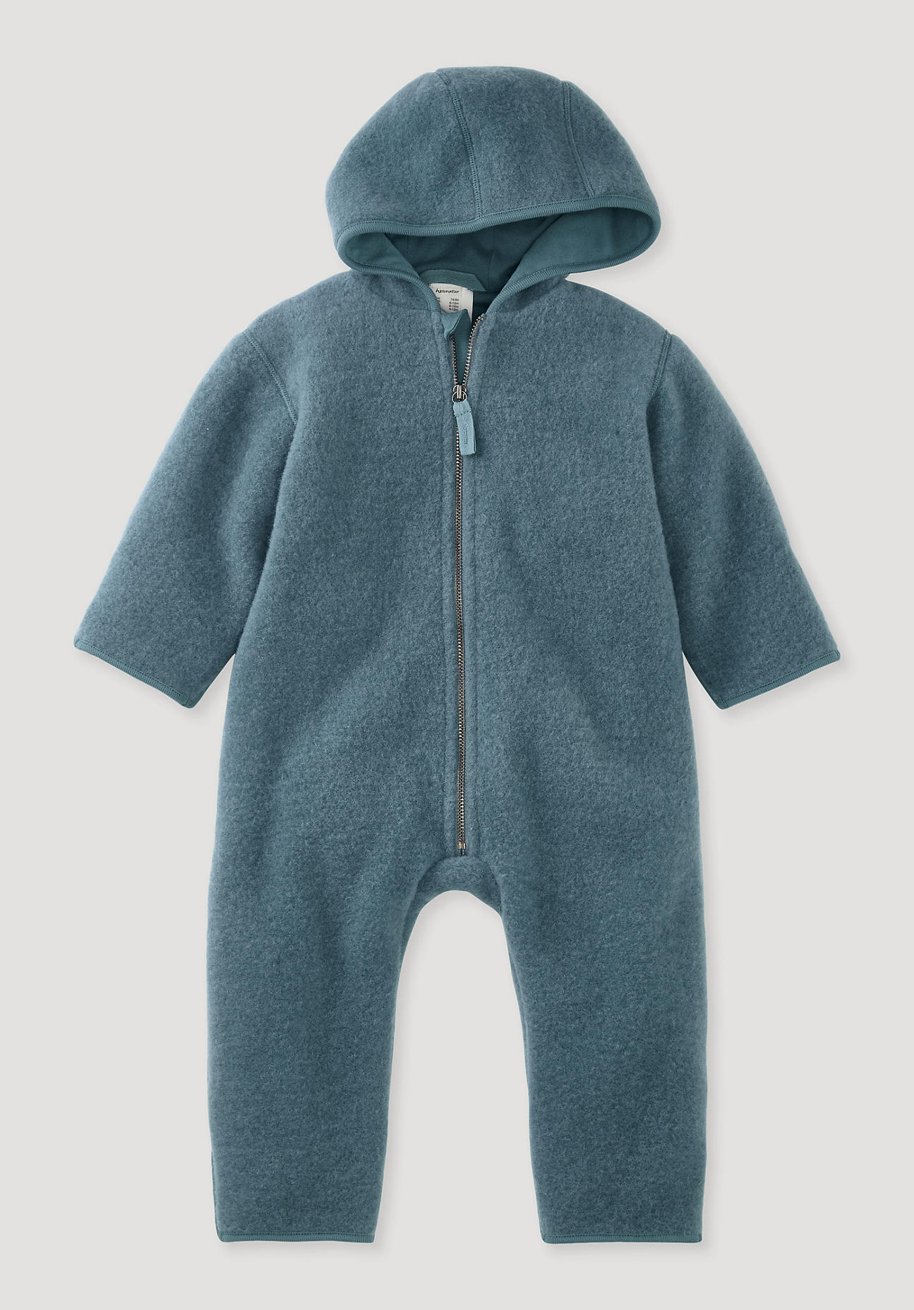 hessnatur Baby Wollfleece Overall Regular aus Bio-Merinowolle - grün Größe 74/80