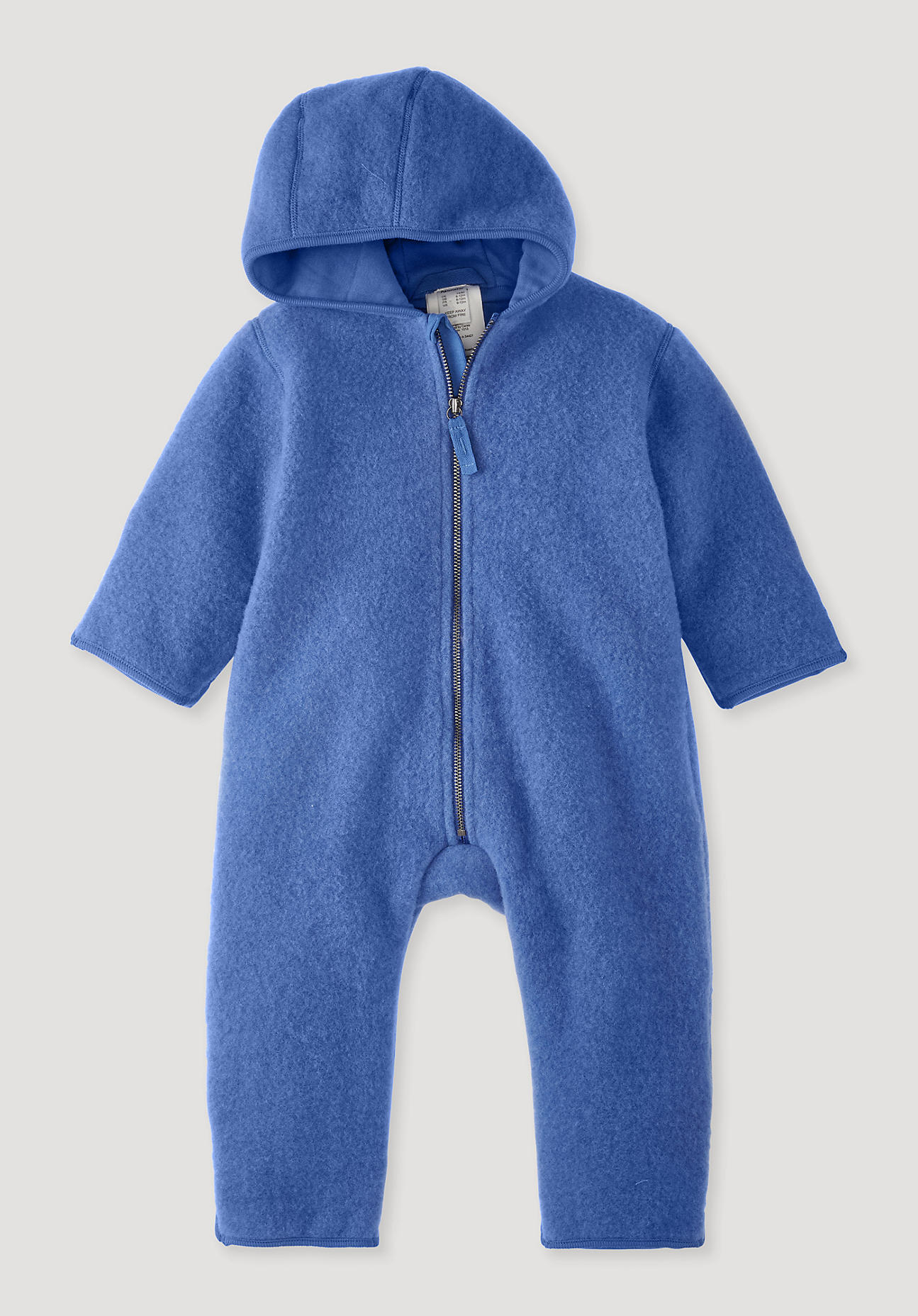 hessnatur Baby Wollfleece Overall Regular aus Bio-Merinowolle - blau - Größe 74/80