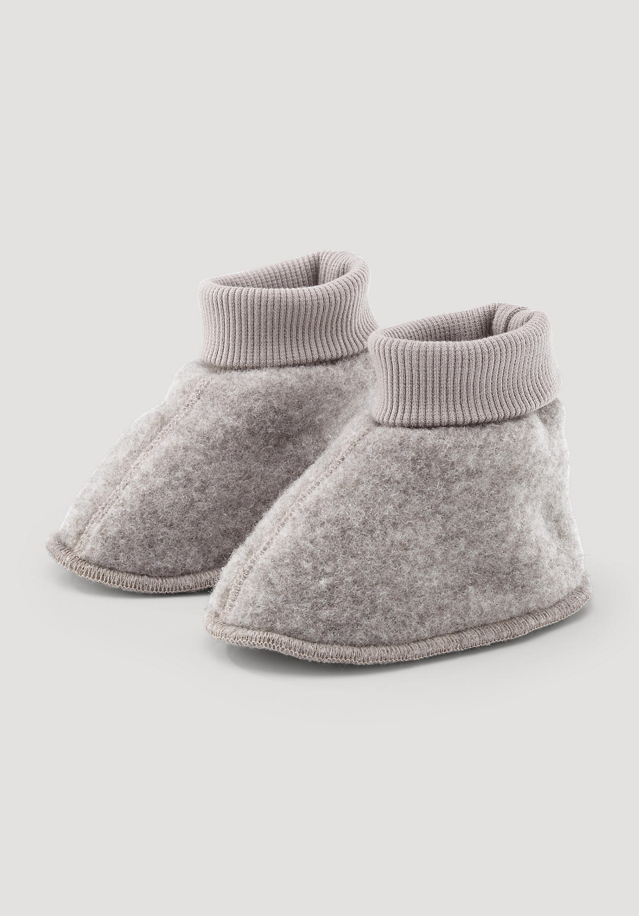 hessnatur Baby Wollfleece Schuhe aus Bio-Merinowolle - grau Größe 74/80