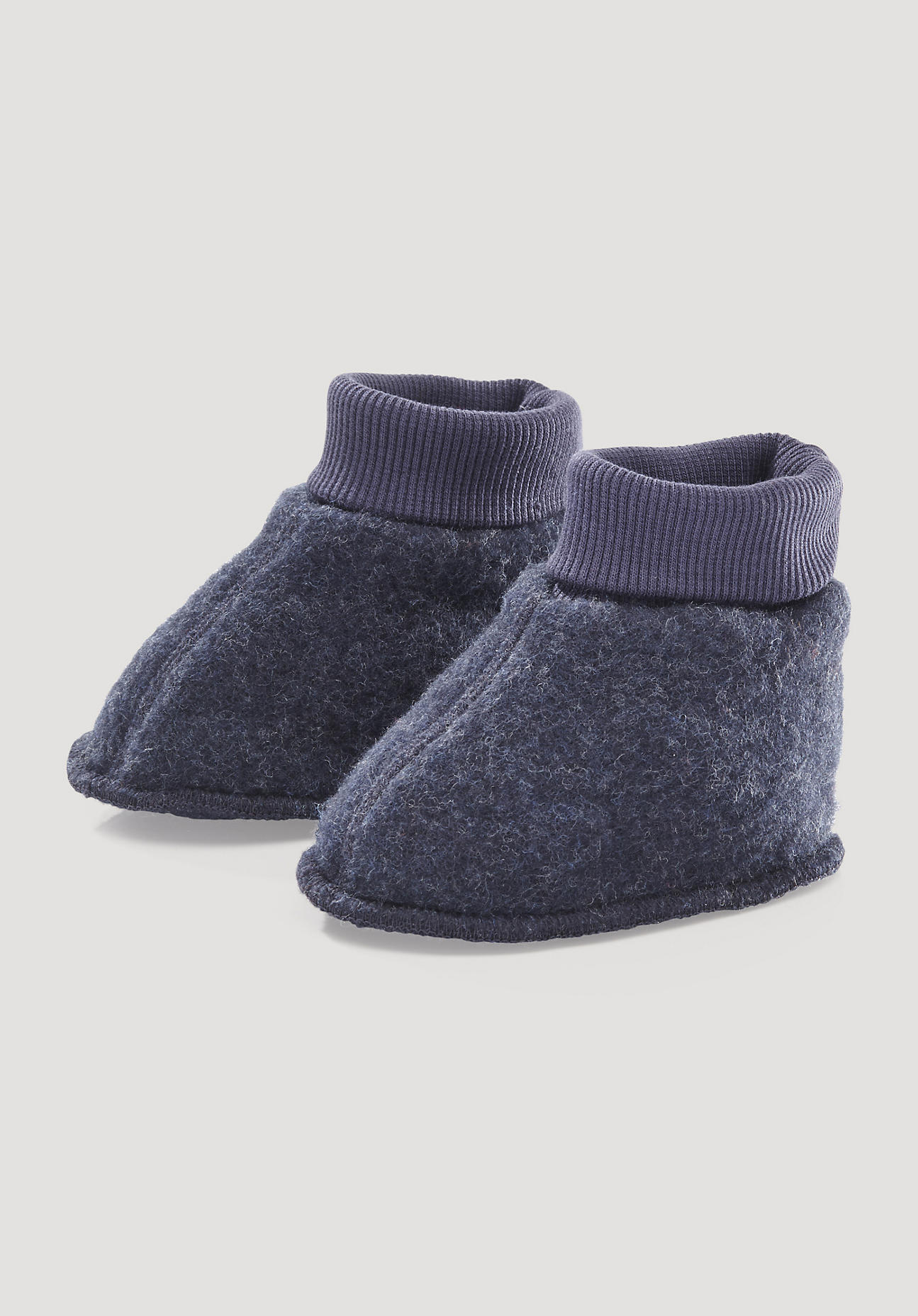 hessnatur Baby Wollfleece Schuhe aus Bio-Merinowolle - blau Größe 62/68